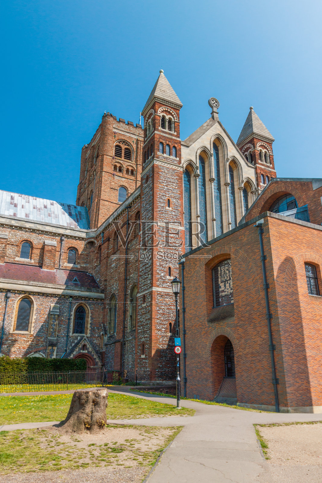 英国圣奥尔本斯的圣奥尔本大教堂和修道院教堂照片摄影图片