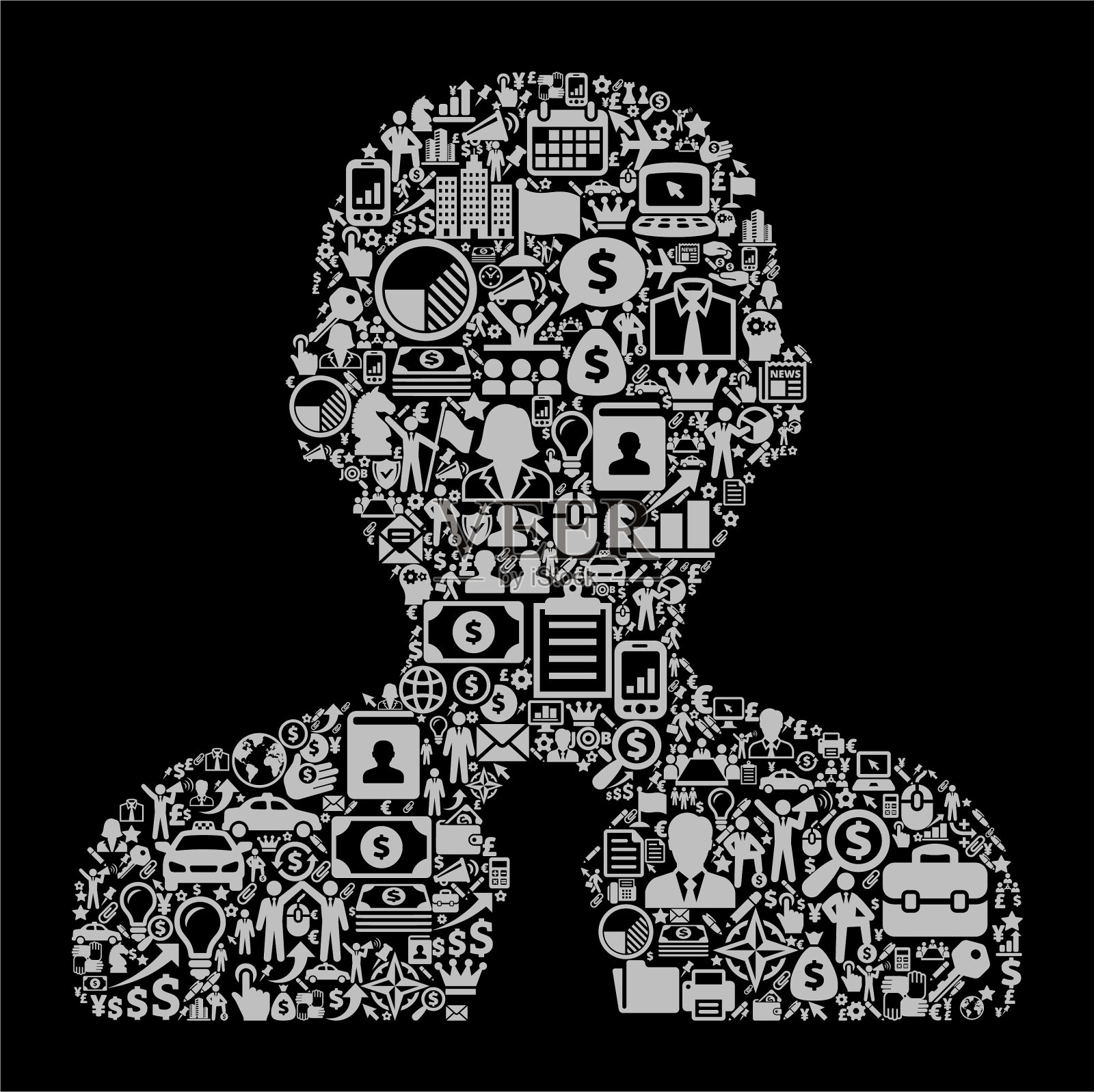 男性头像商业和金融矢量图标模式设计元素图片