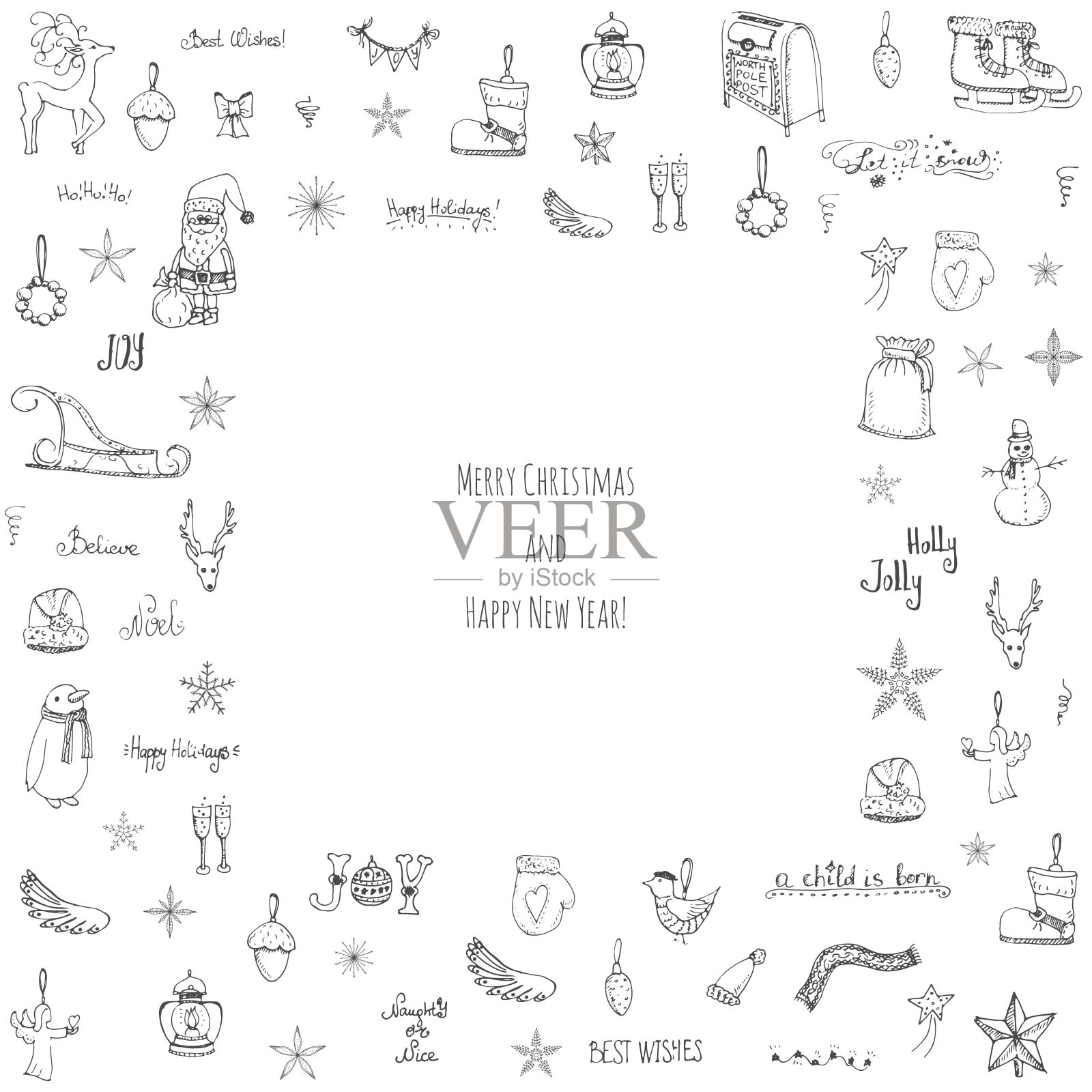 圣诞快乐插画图片素材