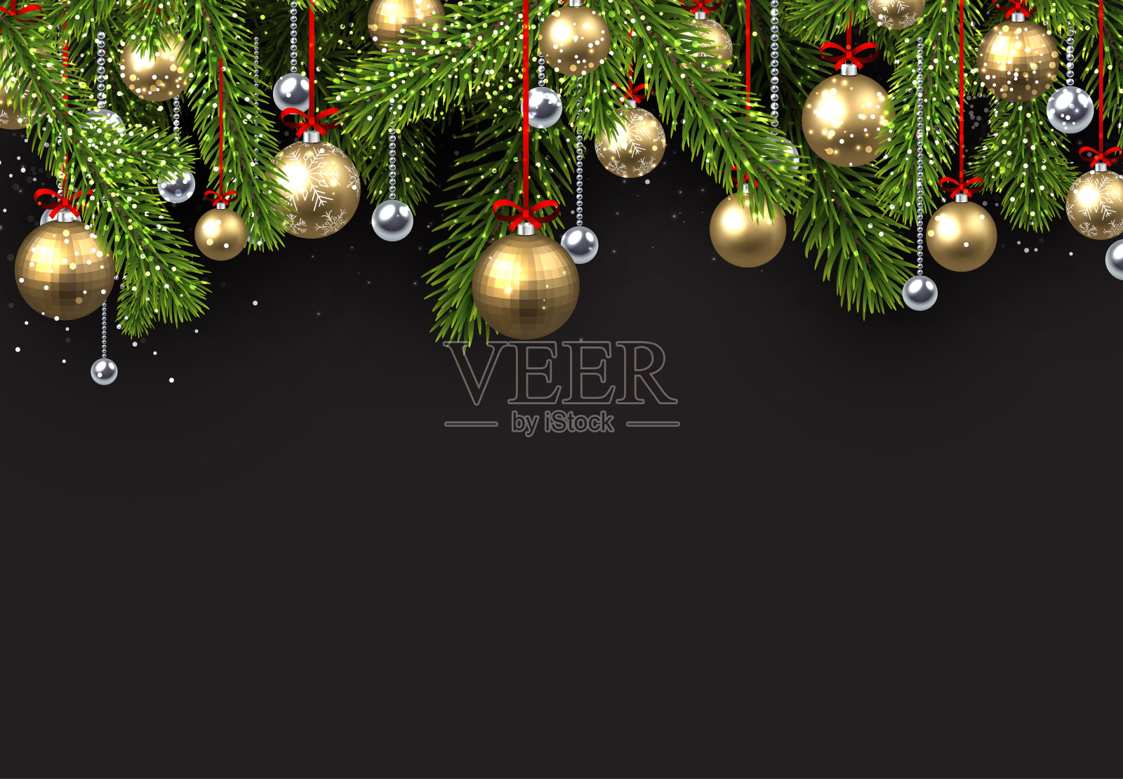 圣诞节背景云杉树枝。插画图片素材