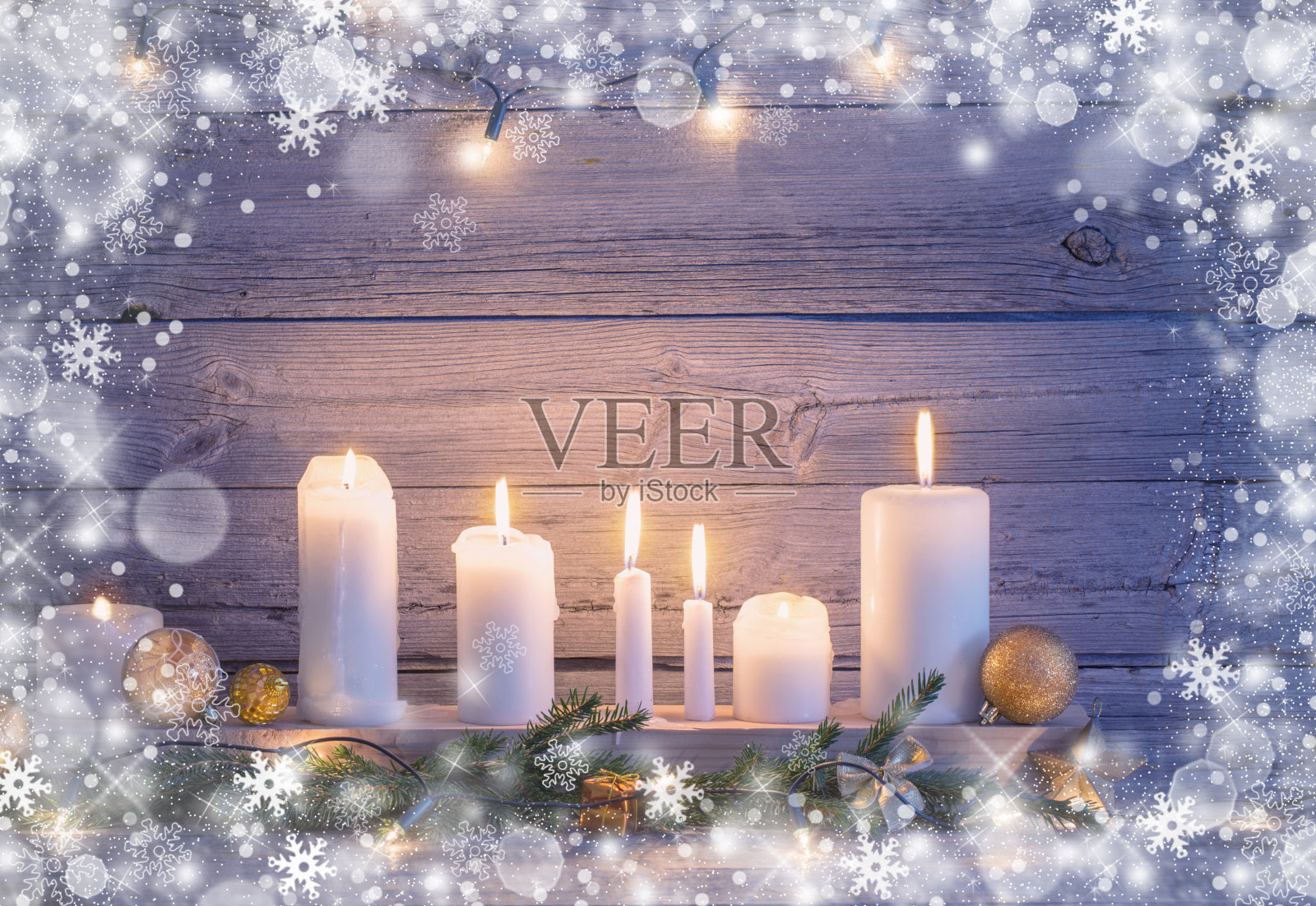 圣诞背景用金色装饰照片摄影图片