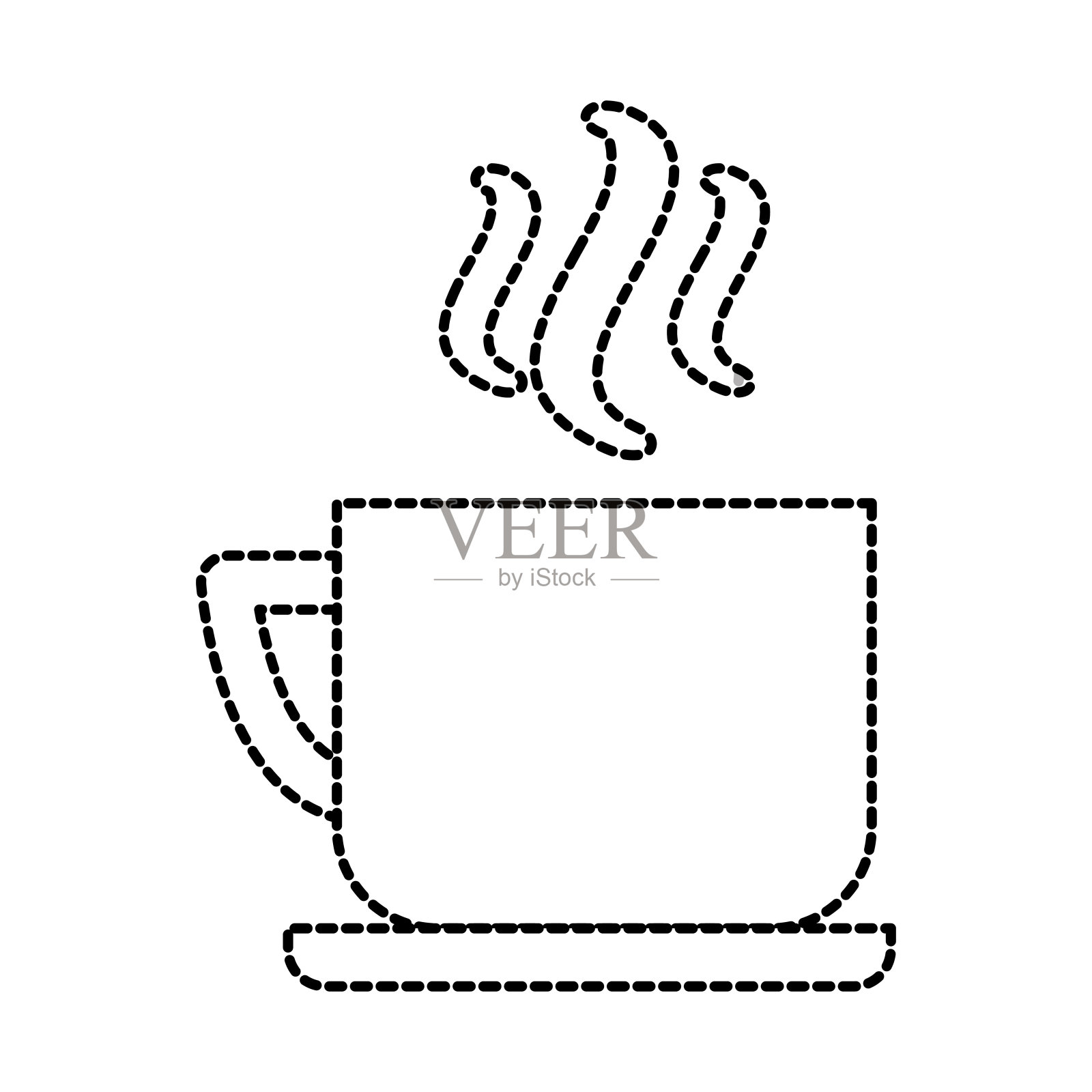 咖啡杯碟热饮清香扑鼻插画图片素材