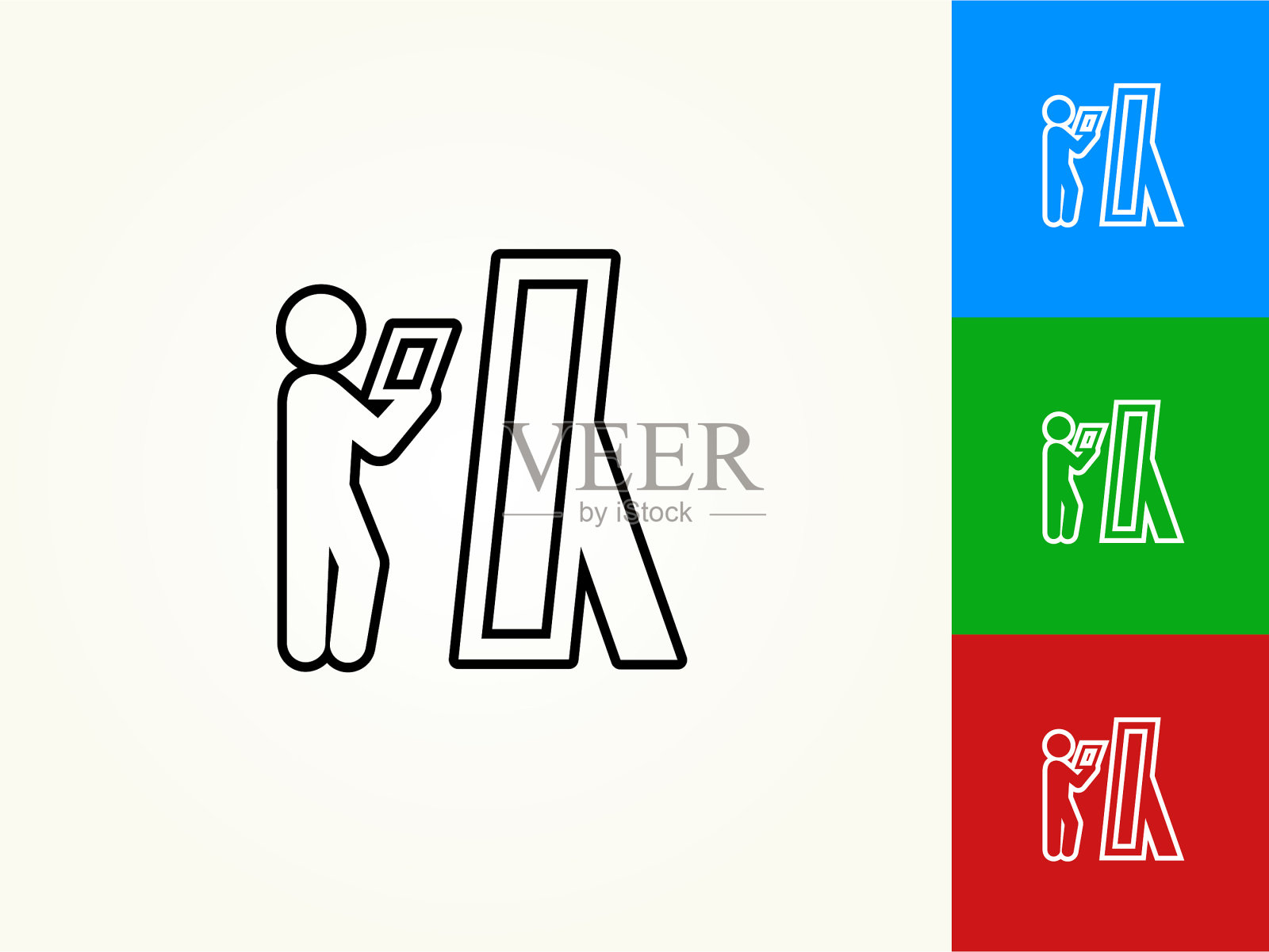 排演黑色描边线性图标插画图片素材