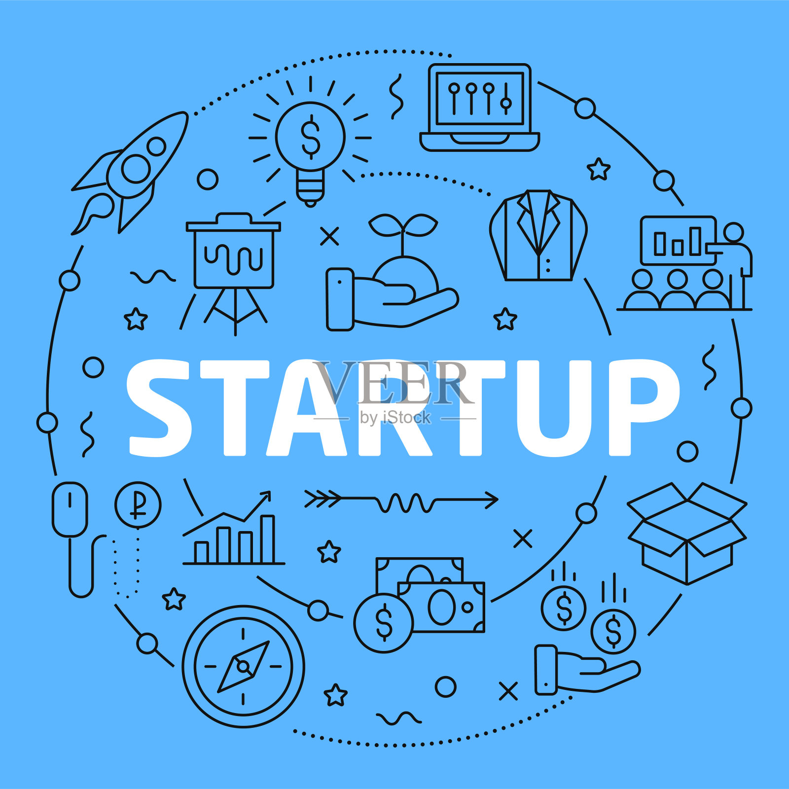 线性插图启动插画图片素材