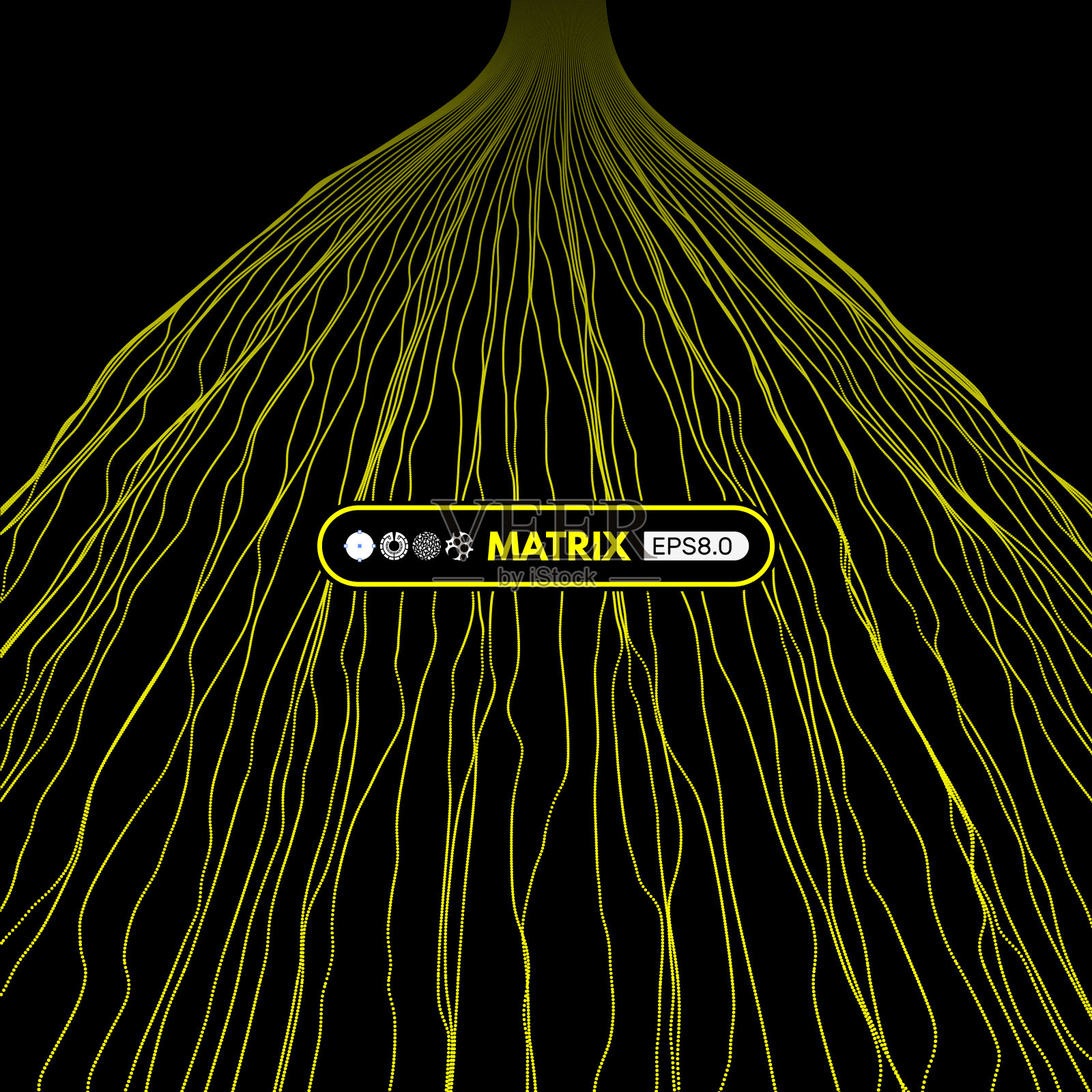 动态粒子数组。3d未来技术风格。抽象的背景。矢量插图。插画图片素材