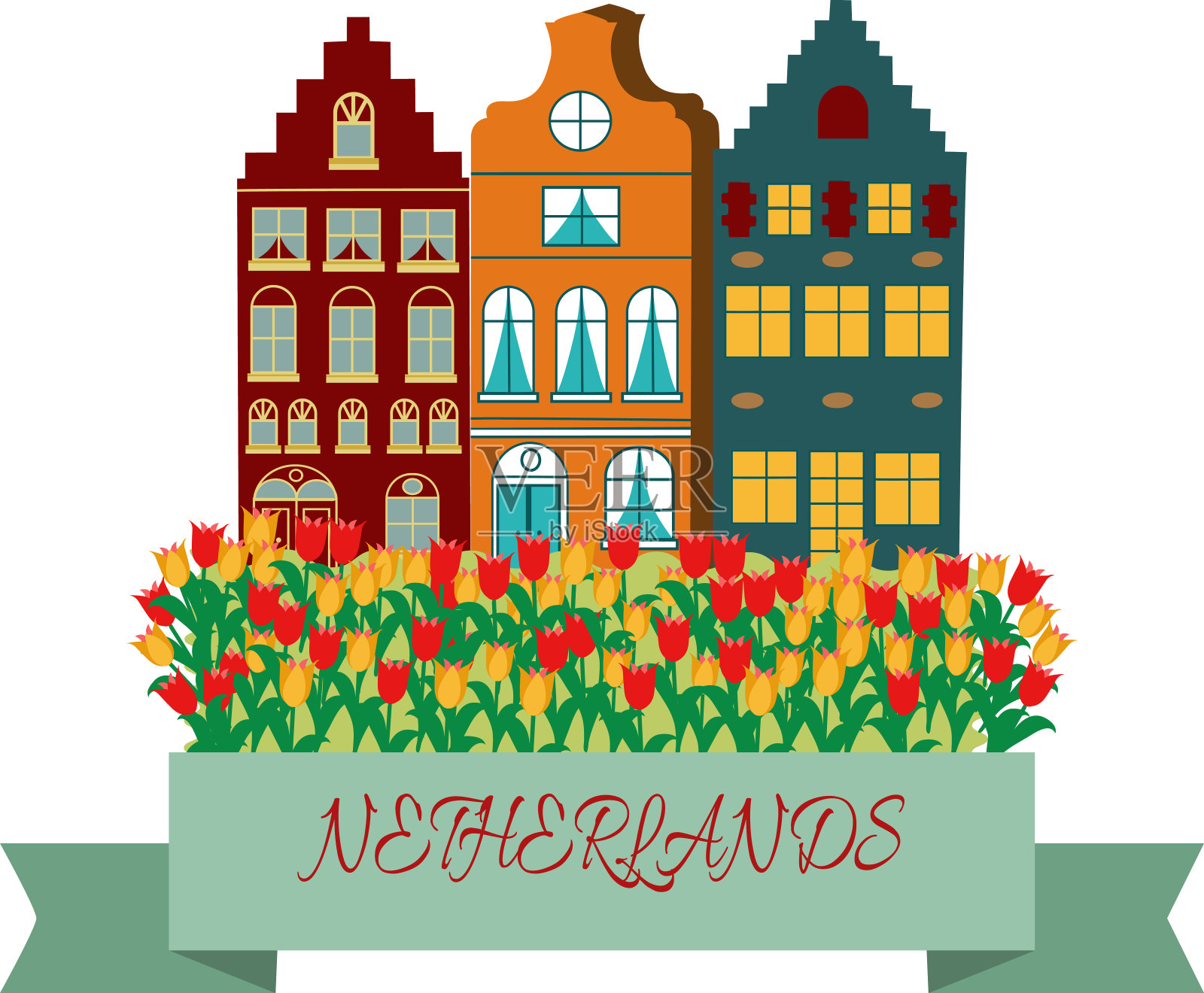 矢量插图在卡通风格与符号阿姆斯特丹插画图片素材