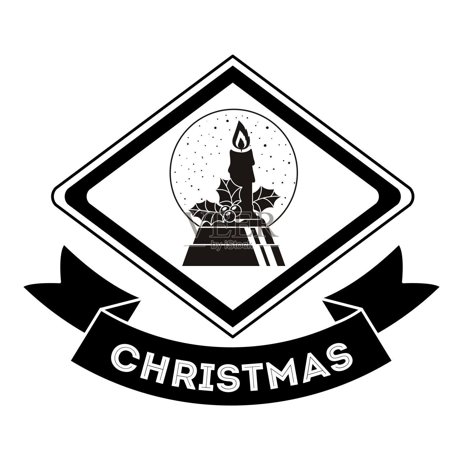 圣诞烛光设计插画图片素材