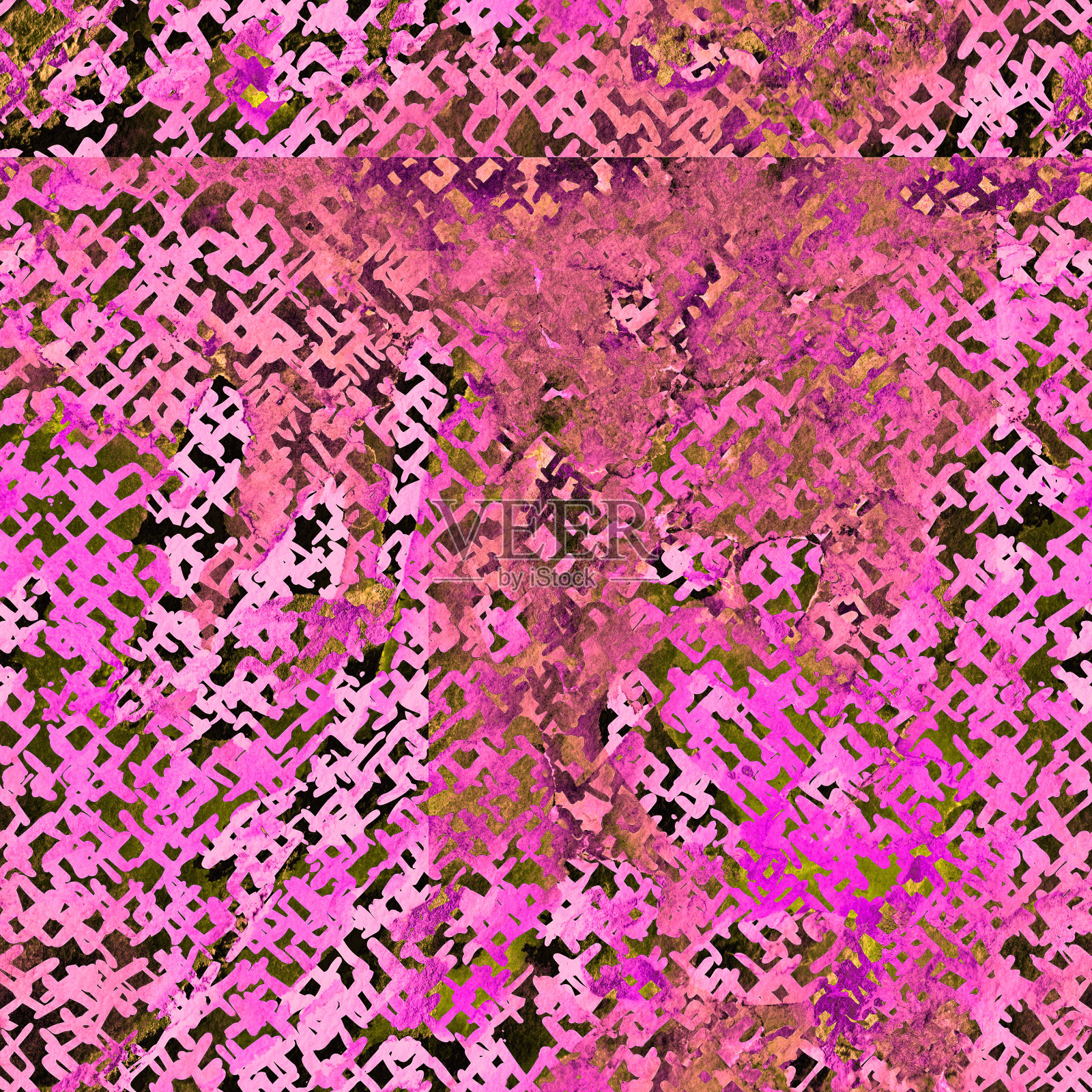 扎染无缝图案。手绘shibori印花。插画图片素材