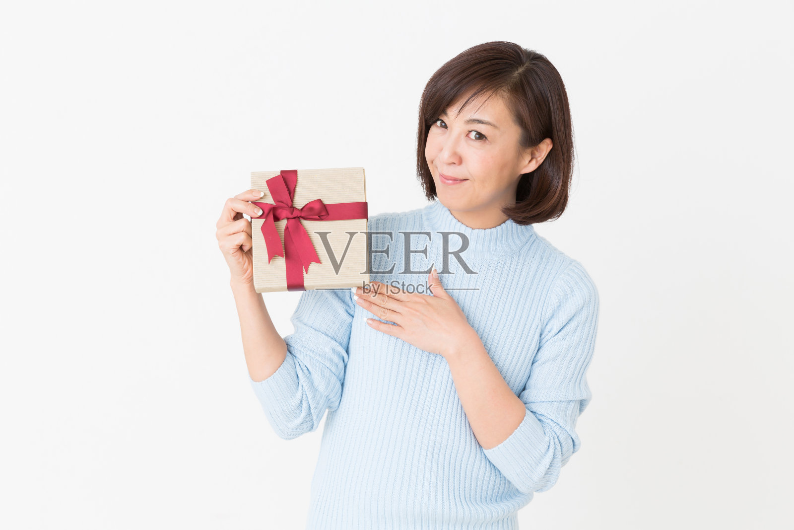 女人有礼物照片摄影图片