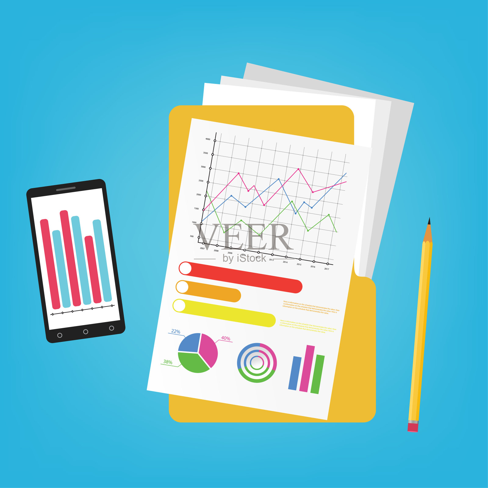 商业工具。图和文档插画图片素材