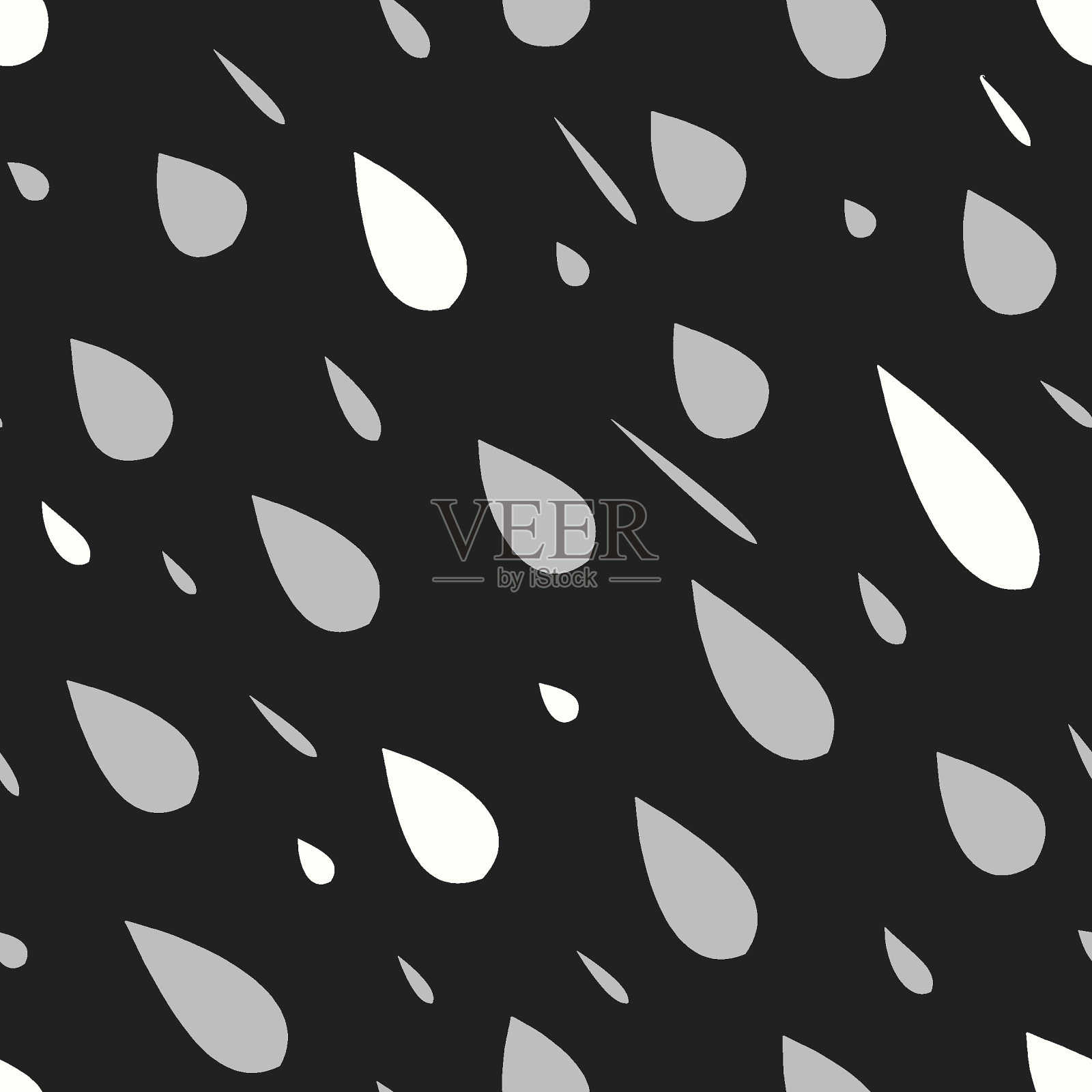 雨滴无缝模式插画图片素材