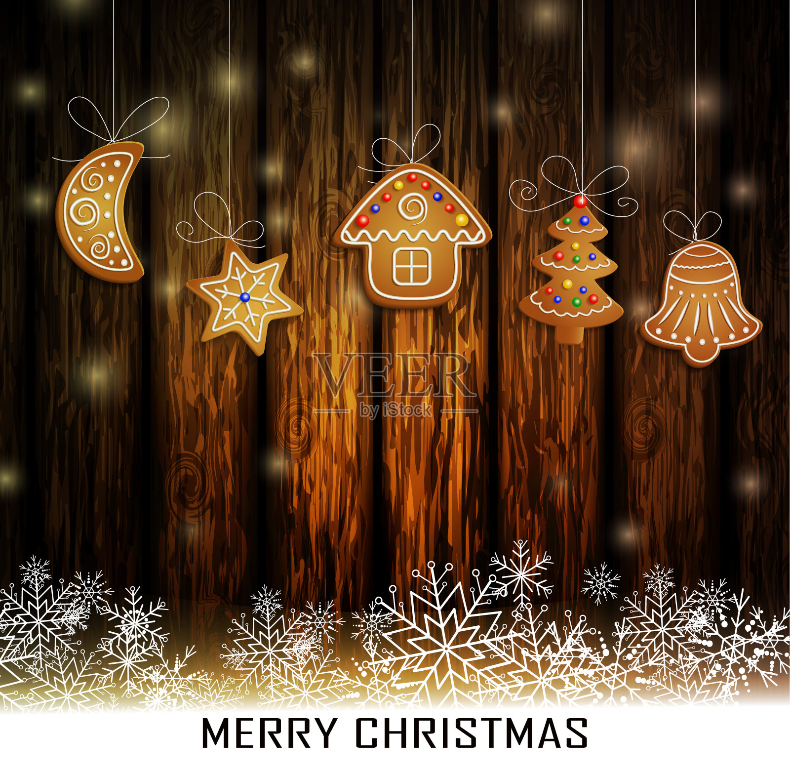 复古圣诞木背景插画图片素材