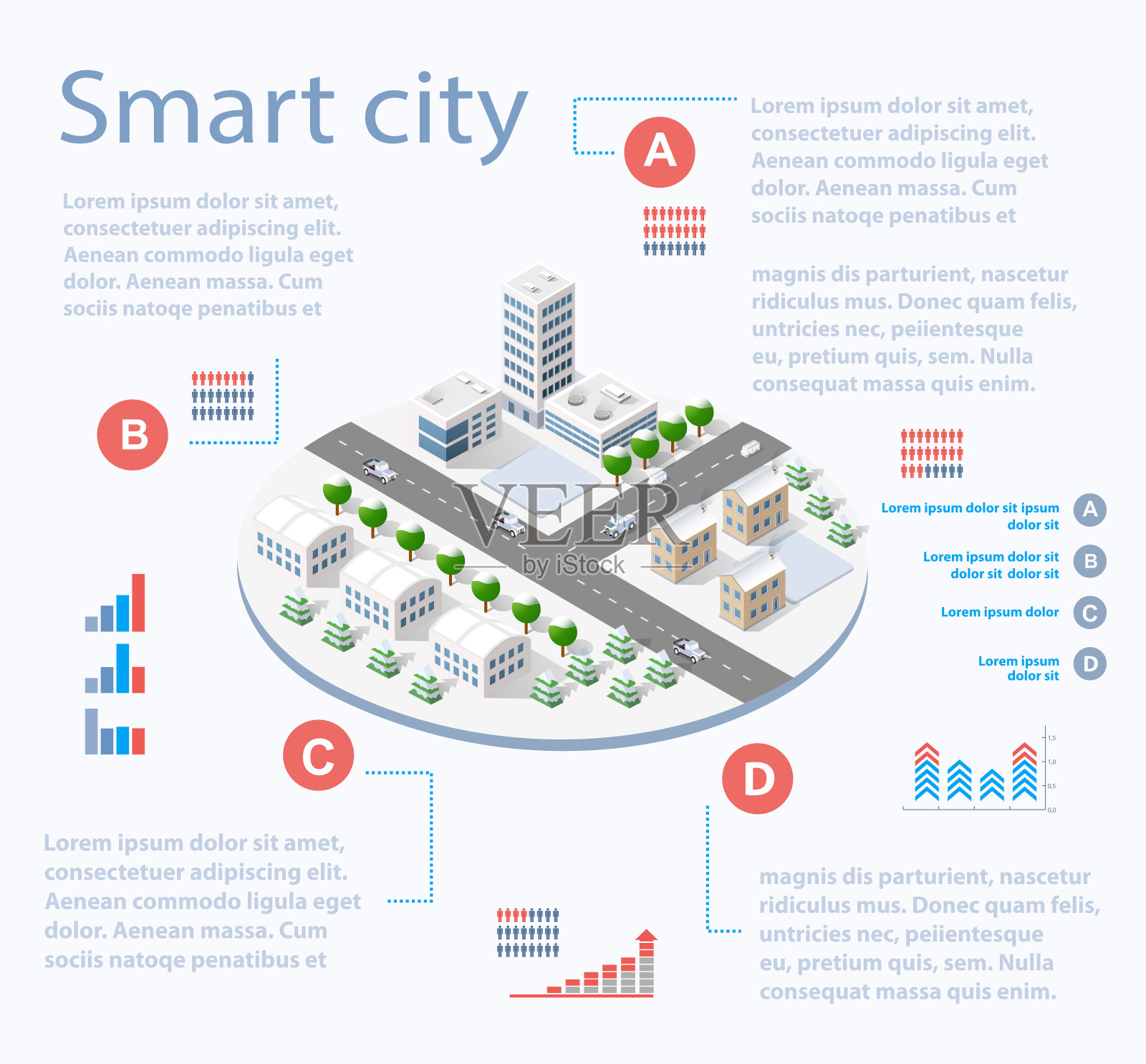 智能城市等距插画图片素材