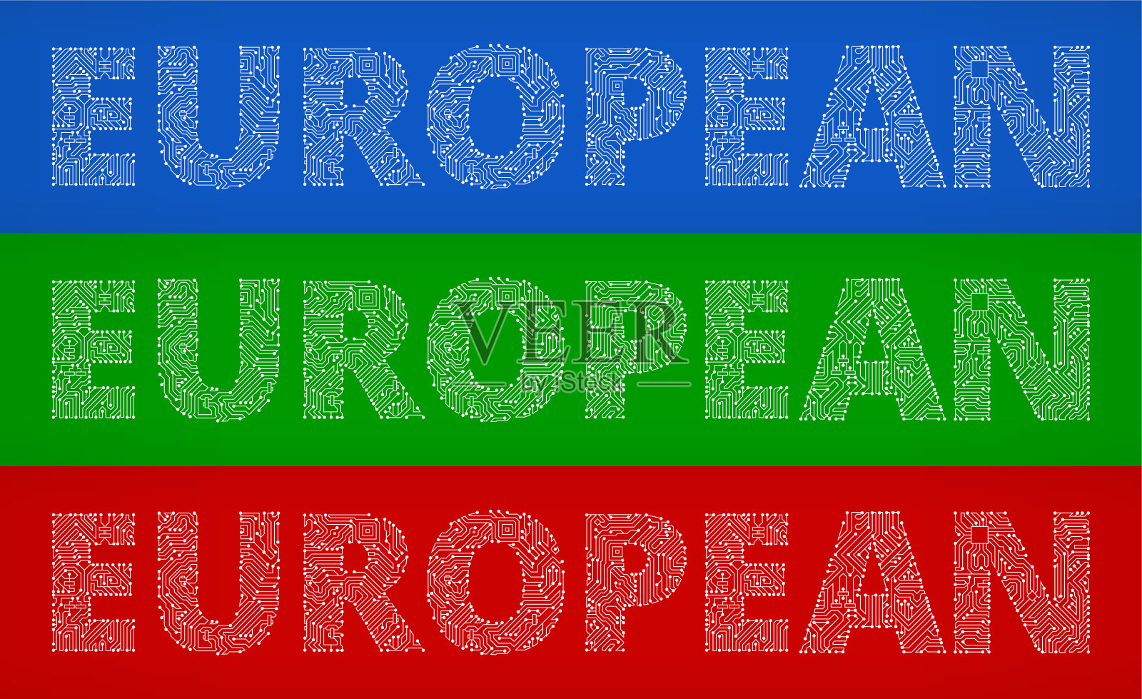 欧洲电路板颜色矢量背景插画图片素材