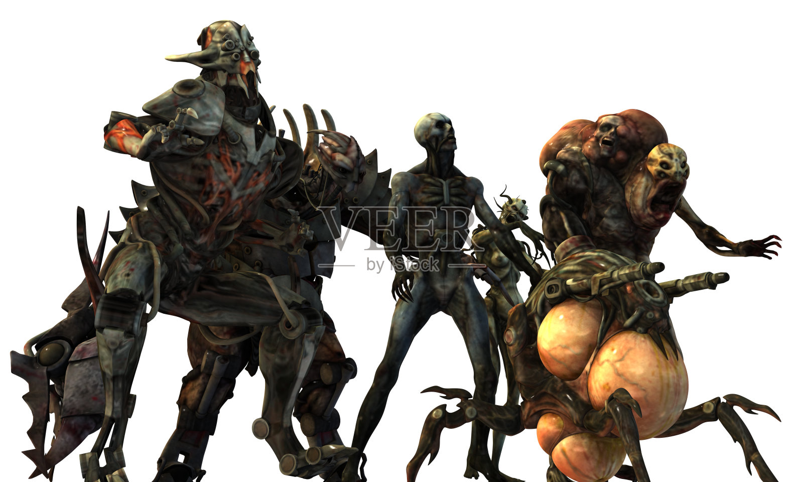 Cyborgs monsters 3d插图照片摄影图片