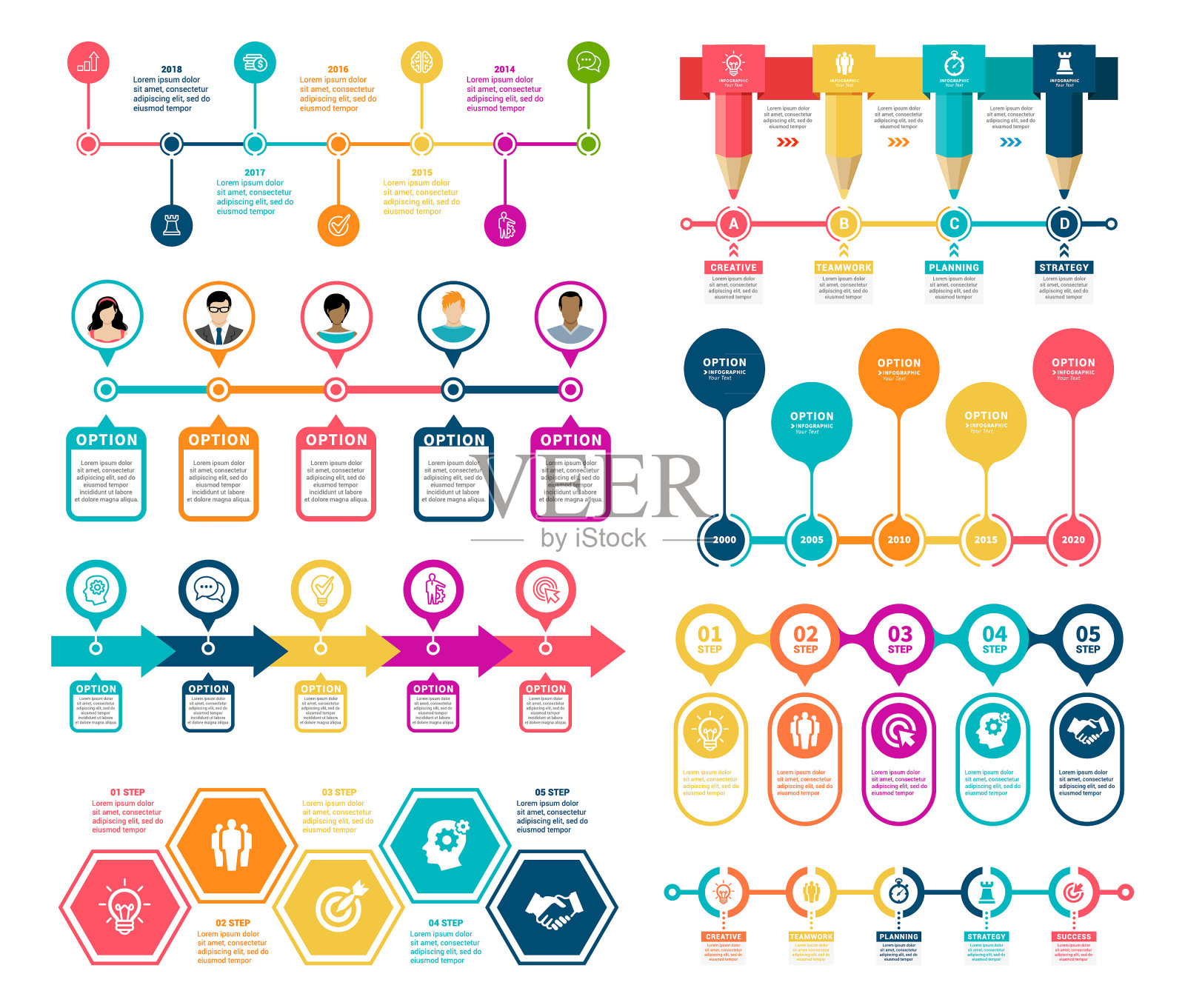 时间轴信息图表元素插画图片素材