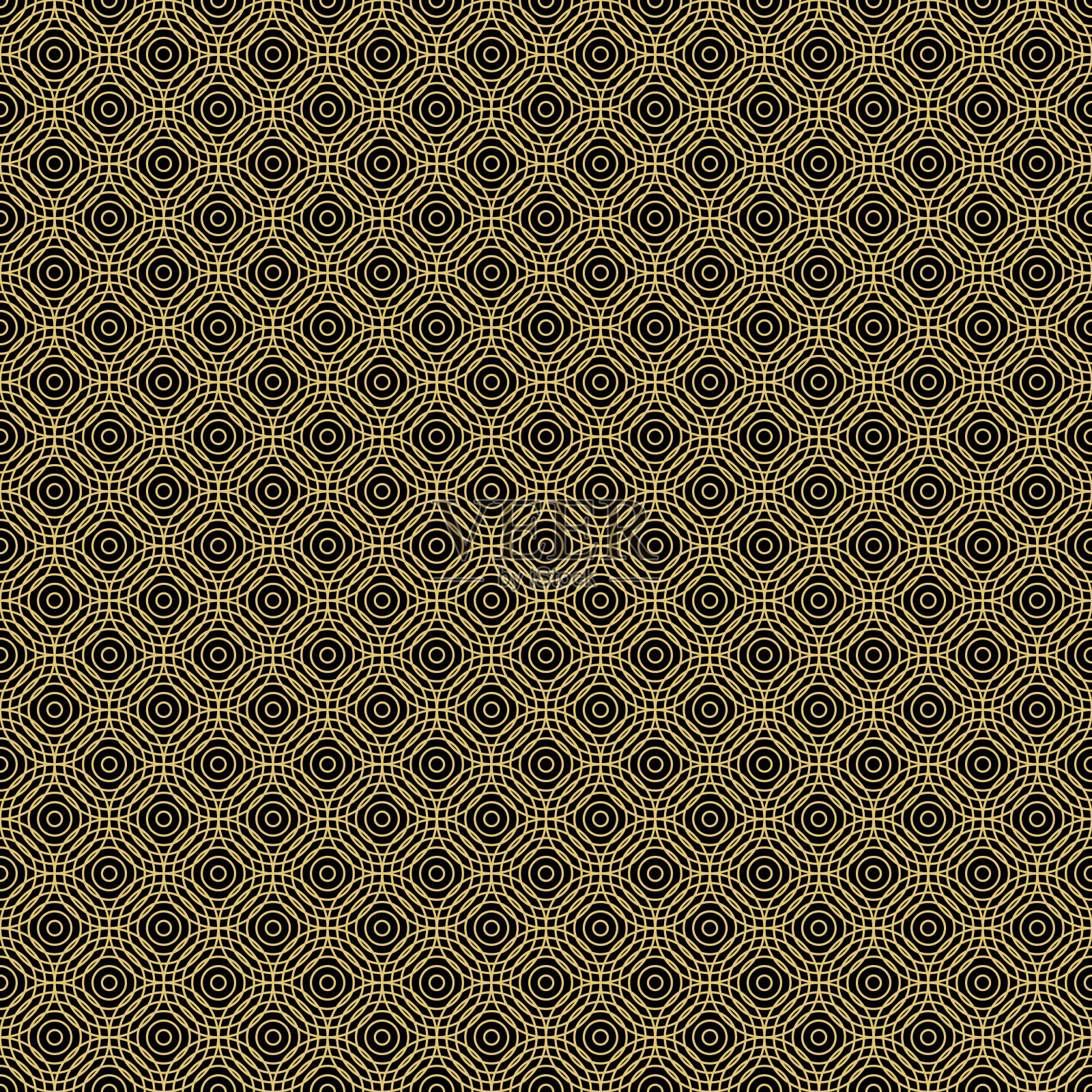 带有线条的抽象几何图案。金色和黑色无缝点缀。无尽的金色背景。向量。插画图片素材