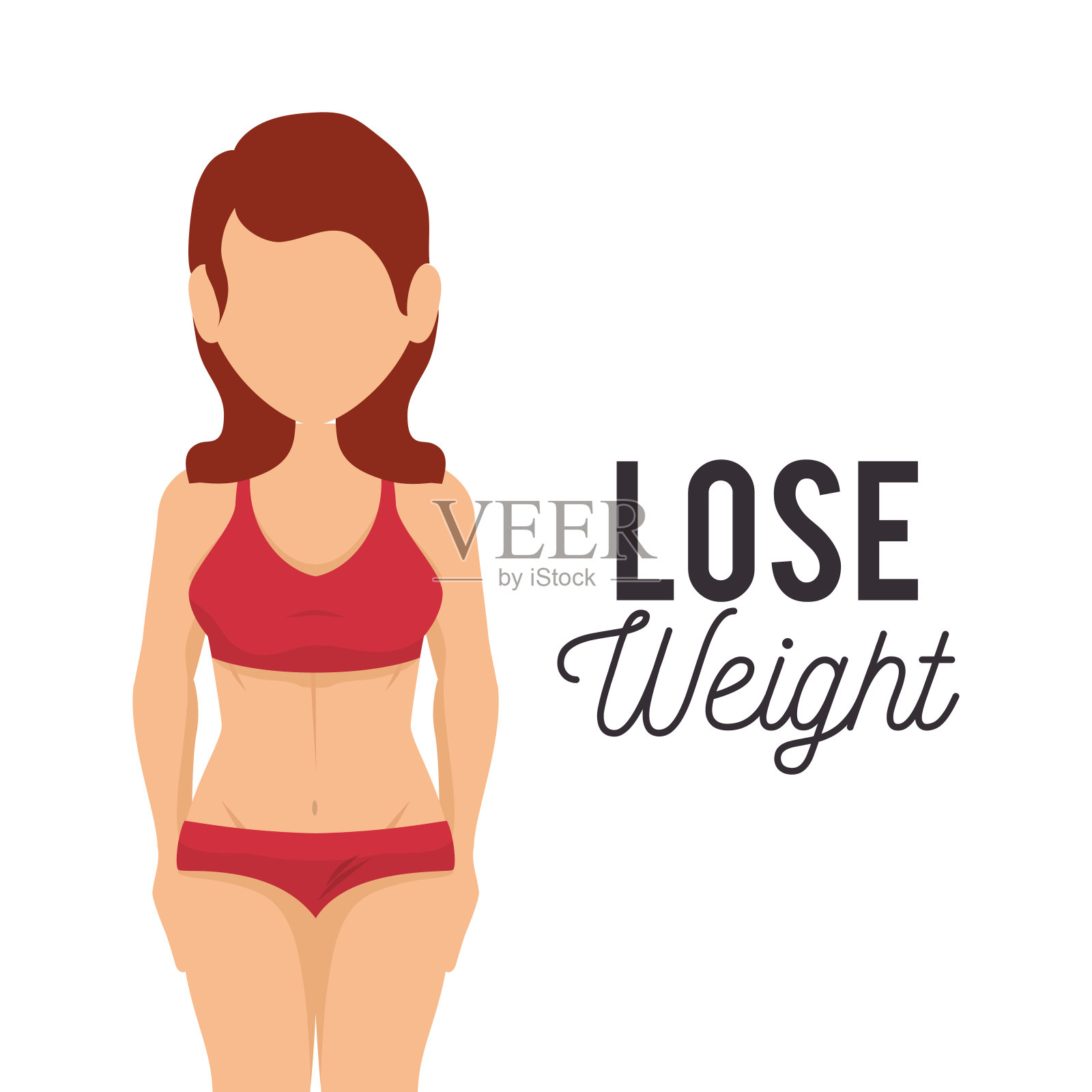 减肥概念图标插画图片素材