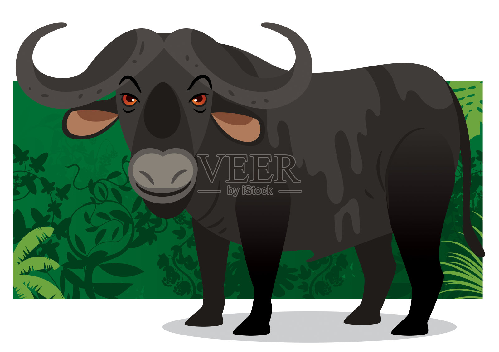 非洲布法洛插画图片素材