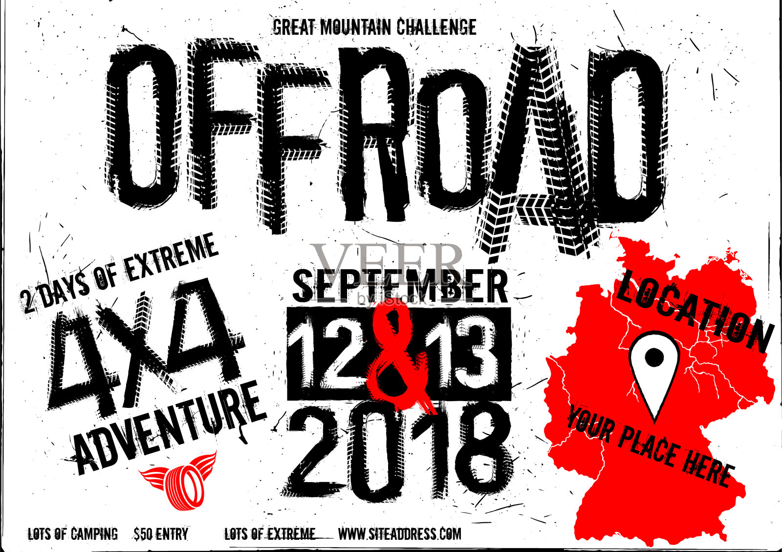 场越野活动海报插画图片素材