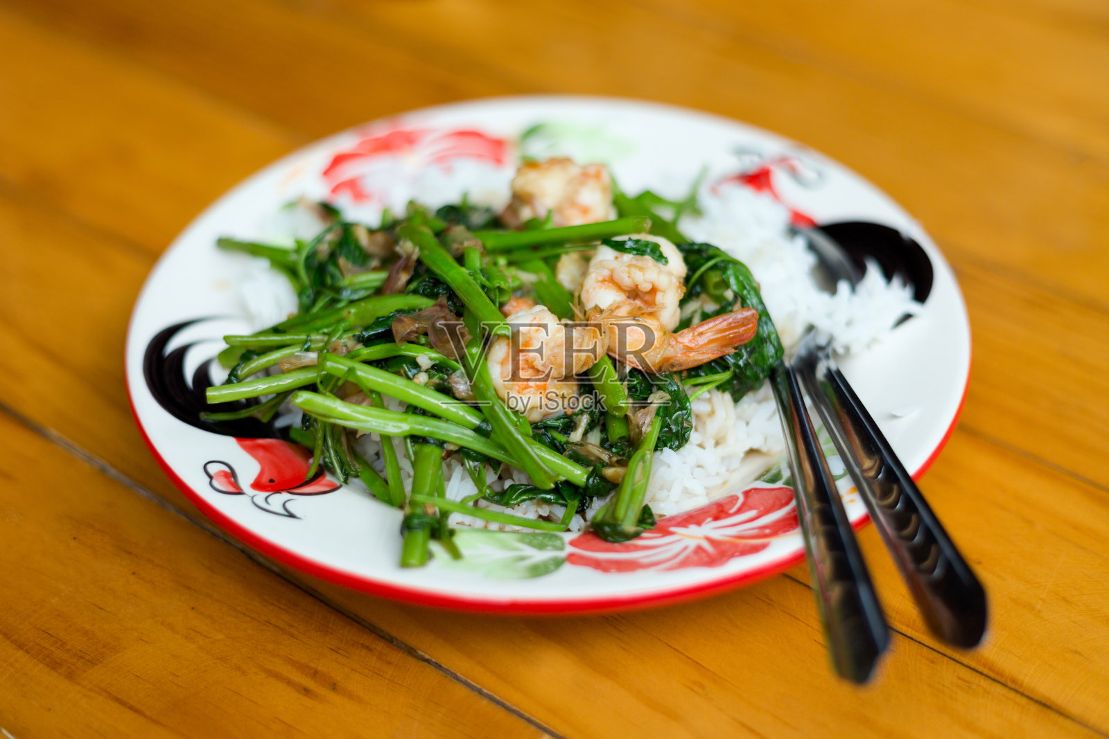 牵牛花虾照片摄影图片