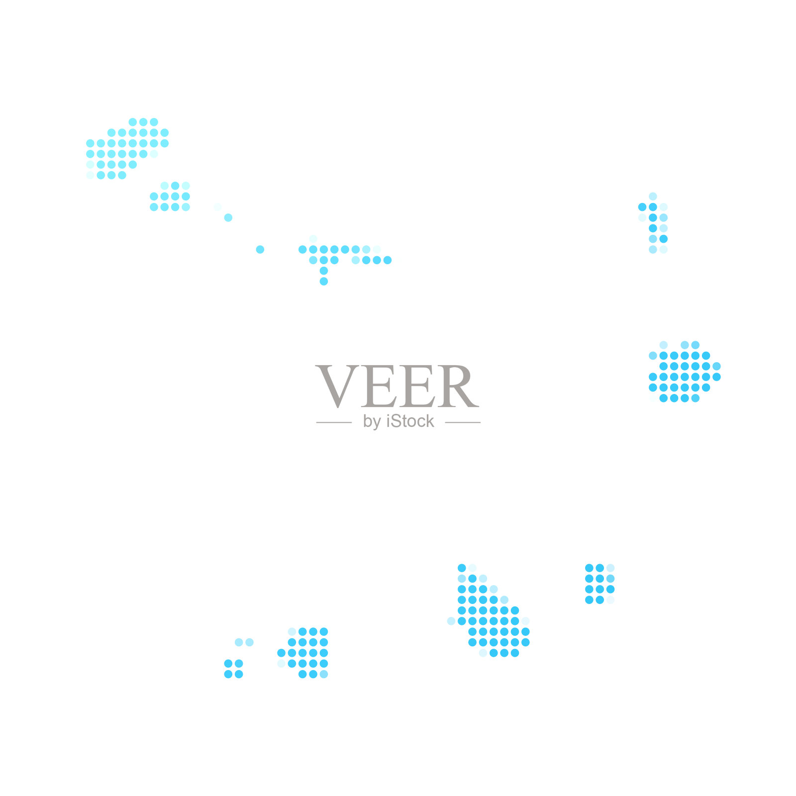 佛得角地图上的蓝点在白色的背景插画图片素材