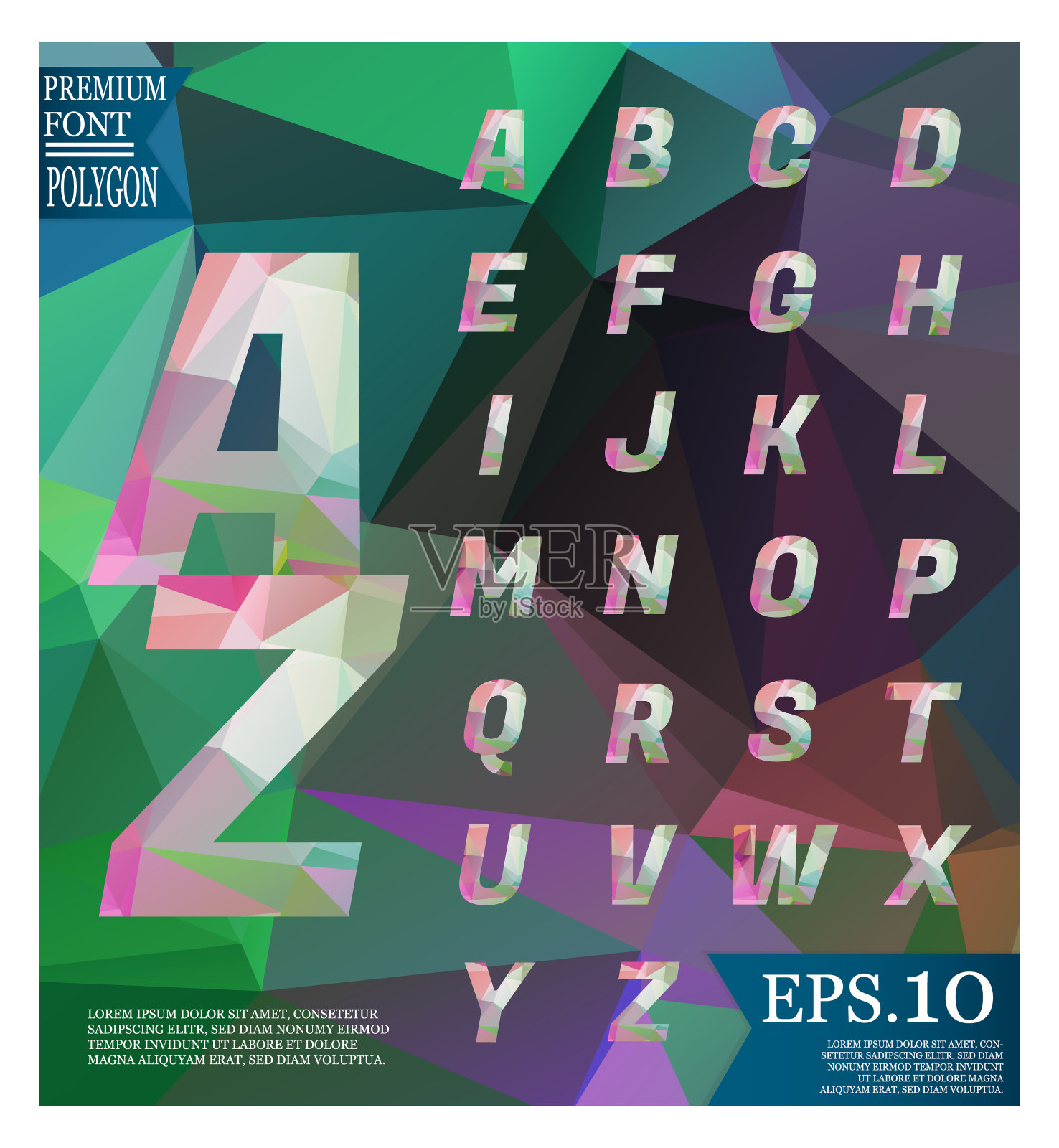 字体低聚抽象背景低聚纹理三角形形状在随机图案设计插画图片素材