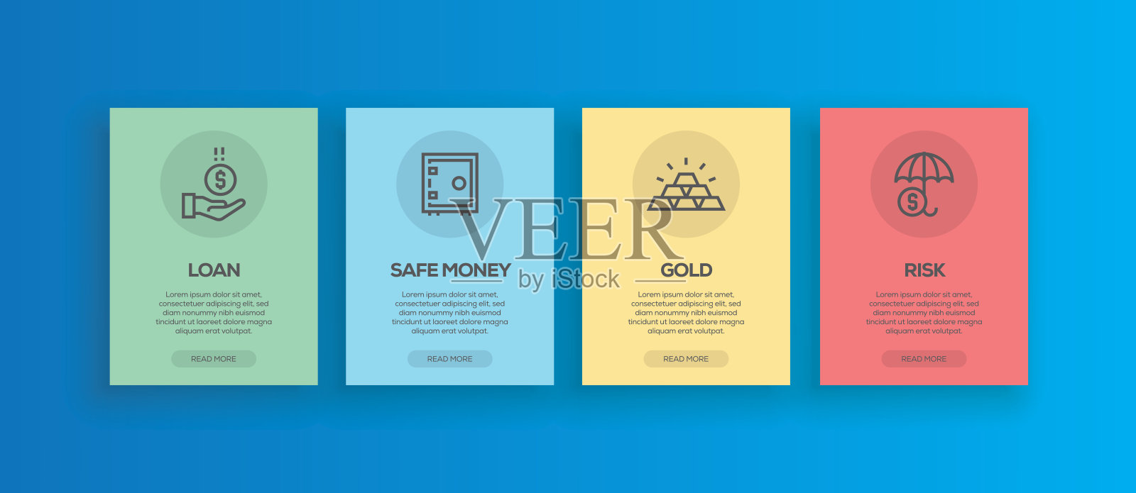 移动应用和网页的财务概念图标。插画图片素材