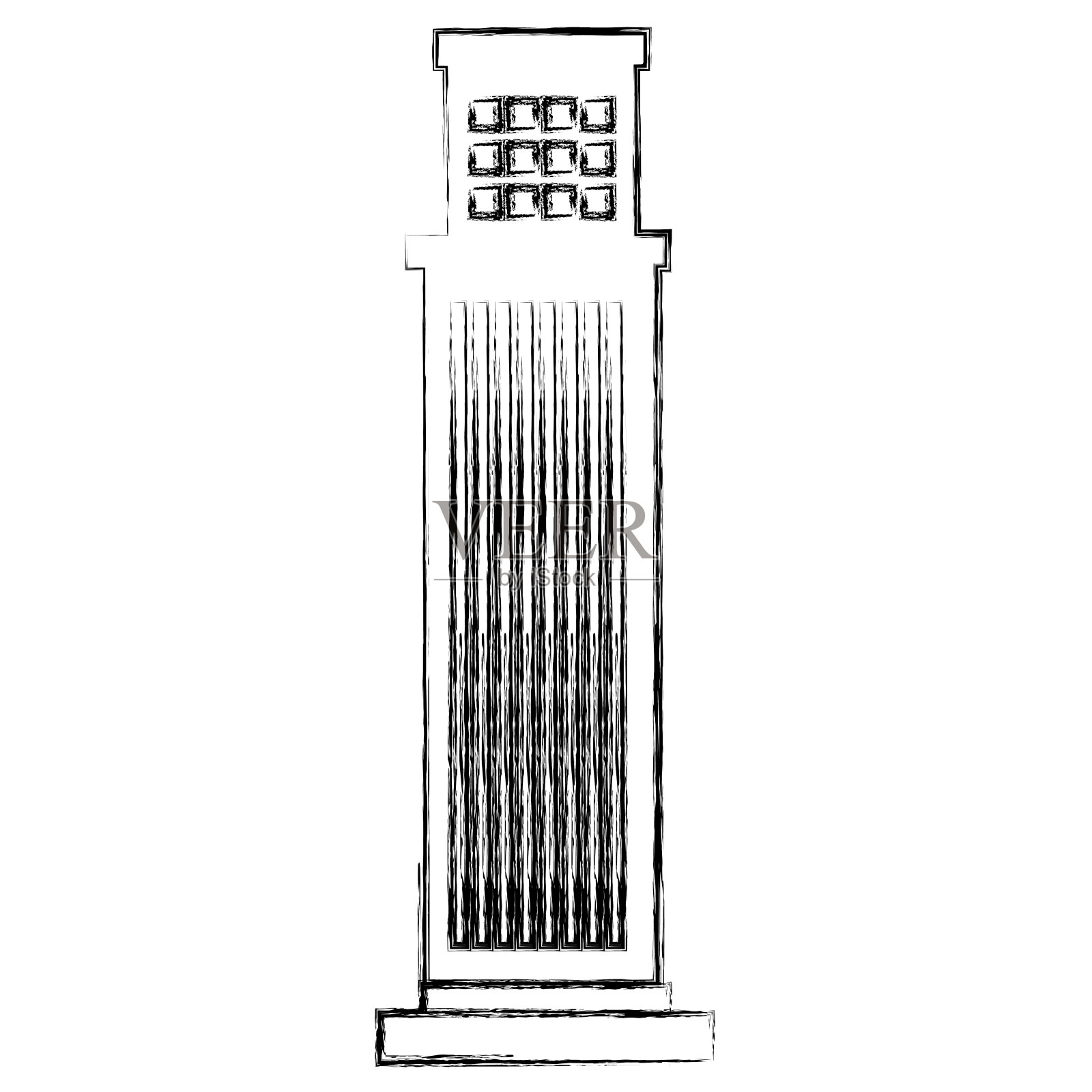 摩天大楼孤立图标设计元素图片