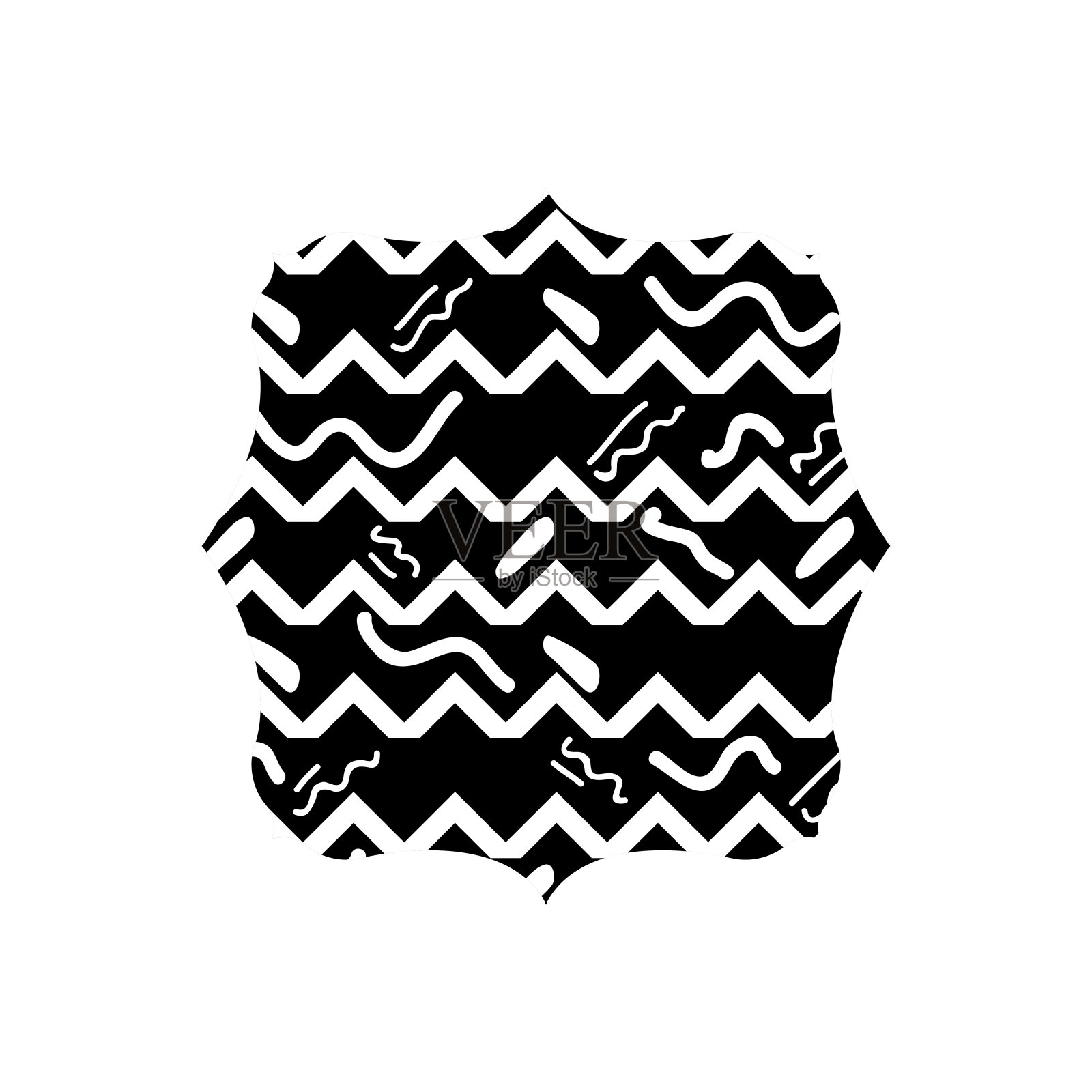 轮廓正方形与图形抽象几何背景插画图片素材