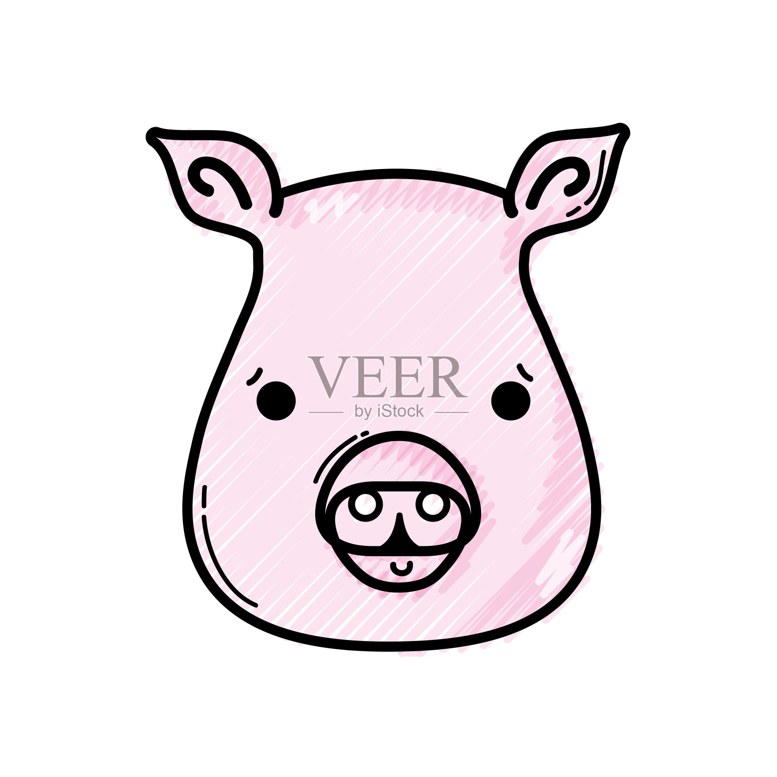 磨碎了可爱的猪头野兽设计元素图片