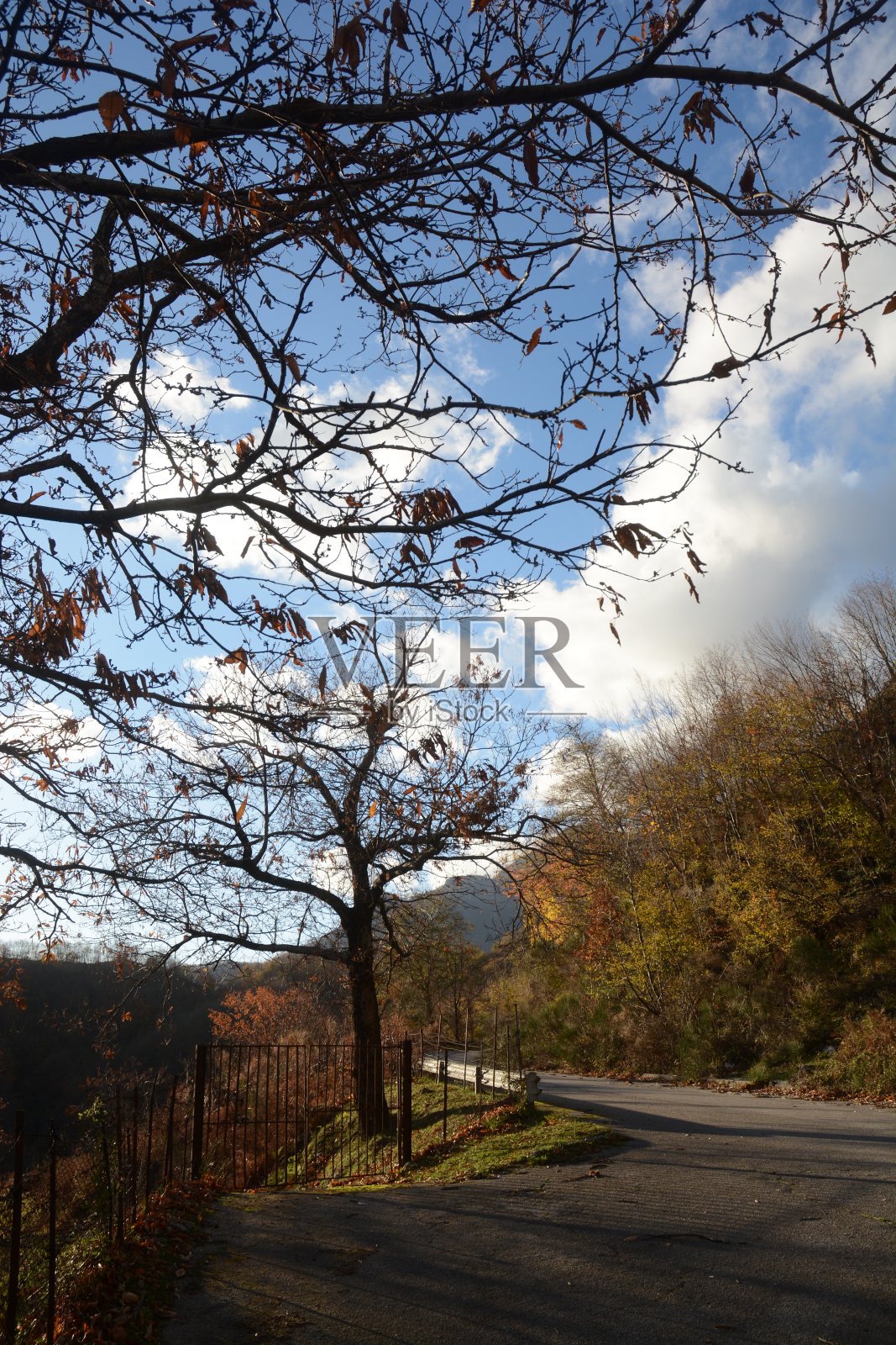 冬季山地景观，坎帕尼亚，意大利南部。照片摄影图片