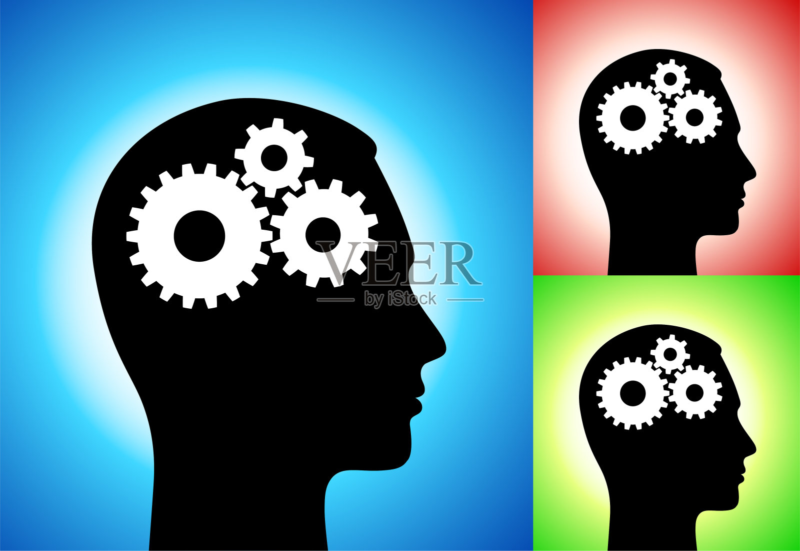 心灵的齿轮插画图片素材