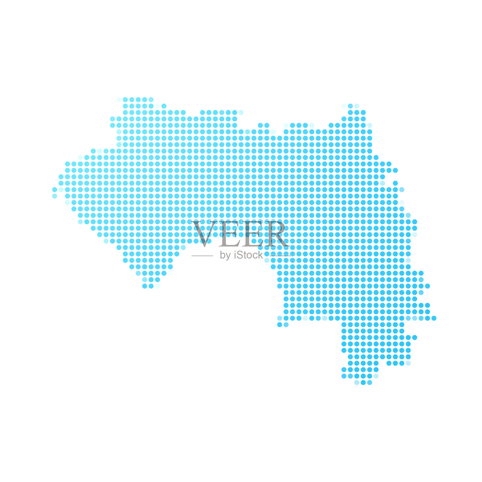 几内亚地图上的蓝点在白色的背景插画图片素材