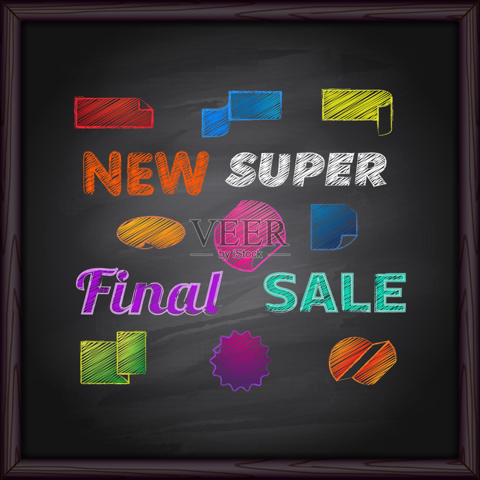 在黑板上添加粉笔营销元素设计元素图片