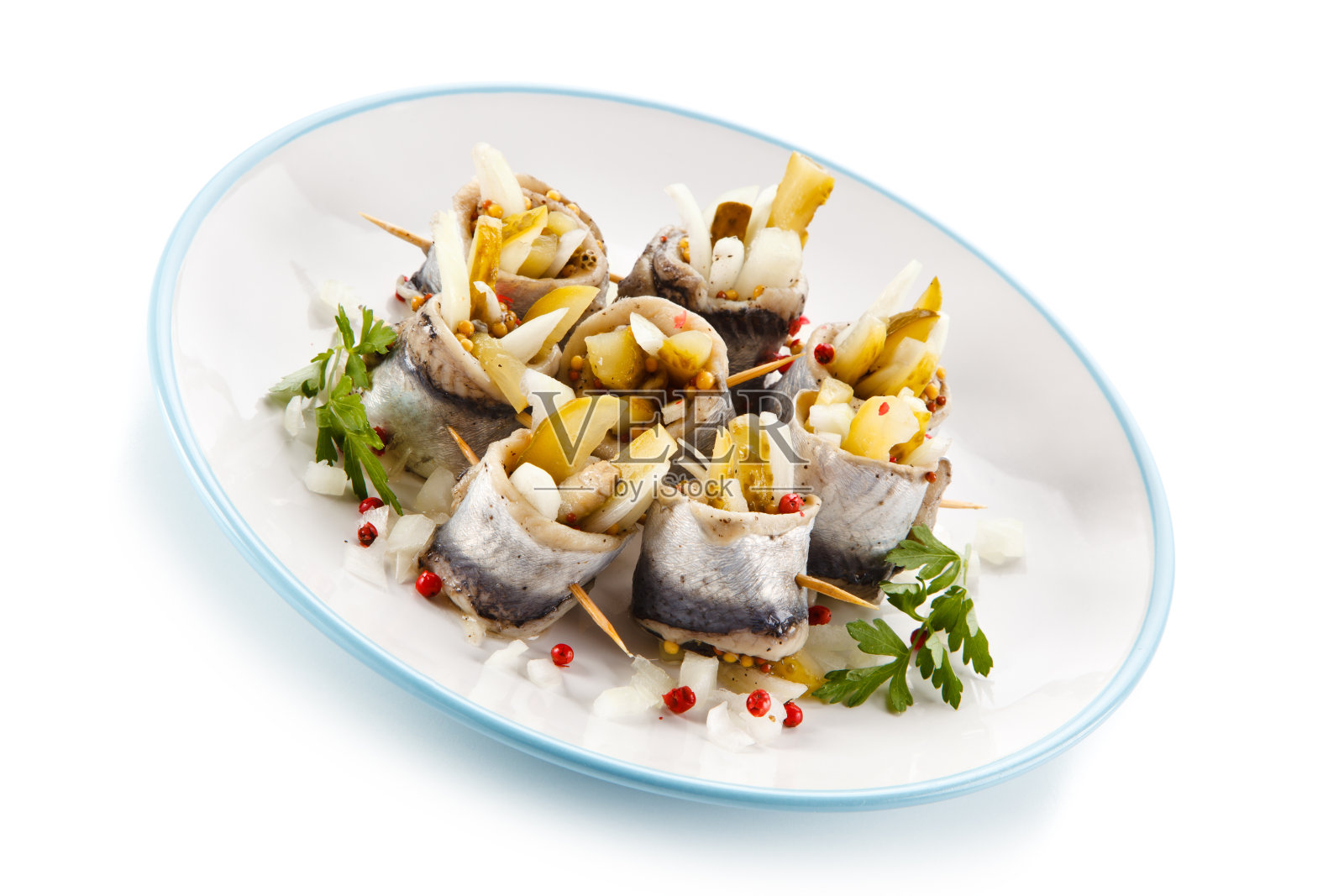 腌制鲱鱼鱼片照片摄影图片