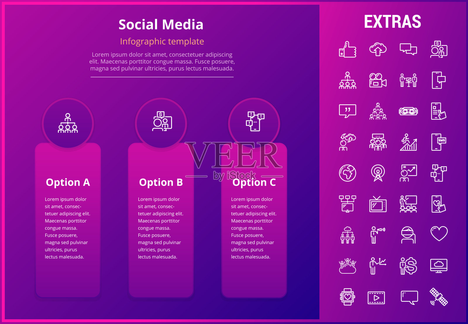 社交媒体信息图模板，元素，图标图标素材