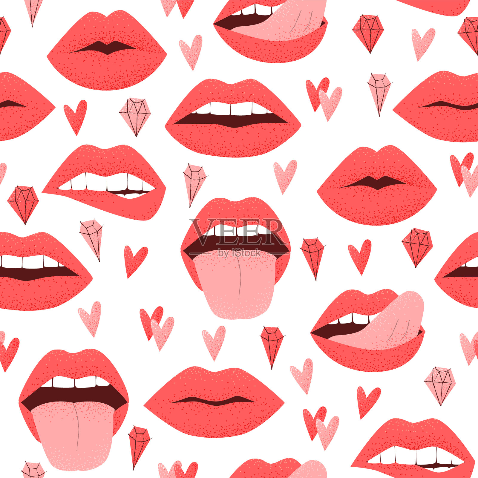 性感的嘴唇和舌头插画图片素材