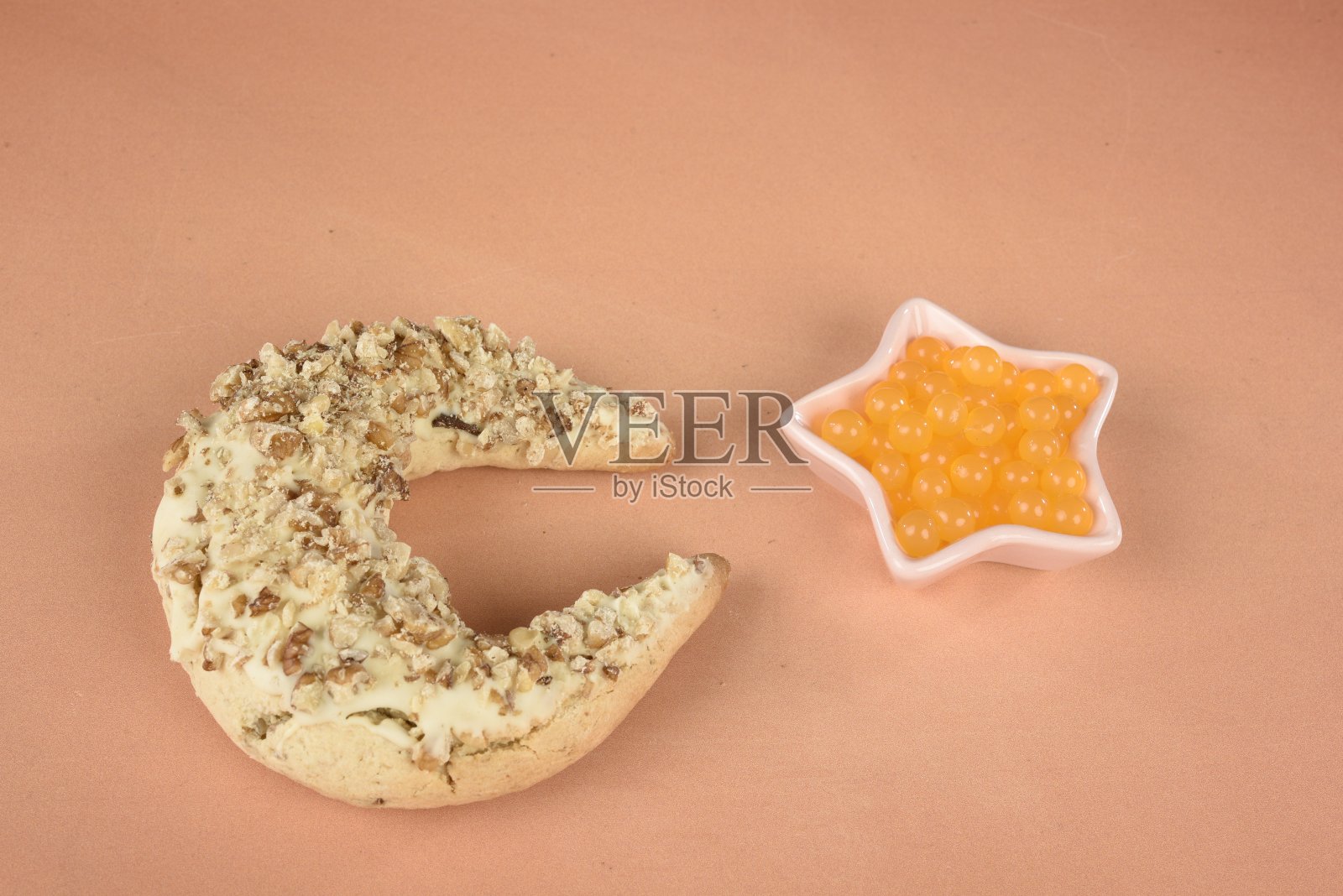 有橙汁气球的面包房照片摄影图片