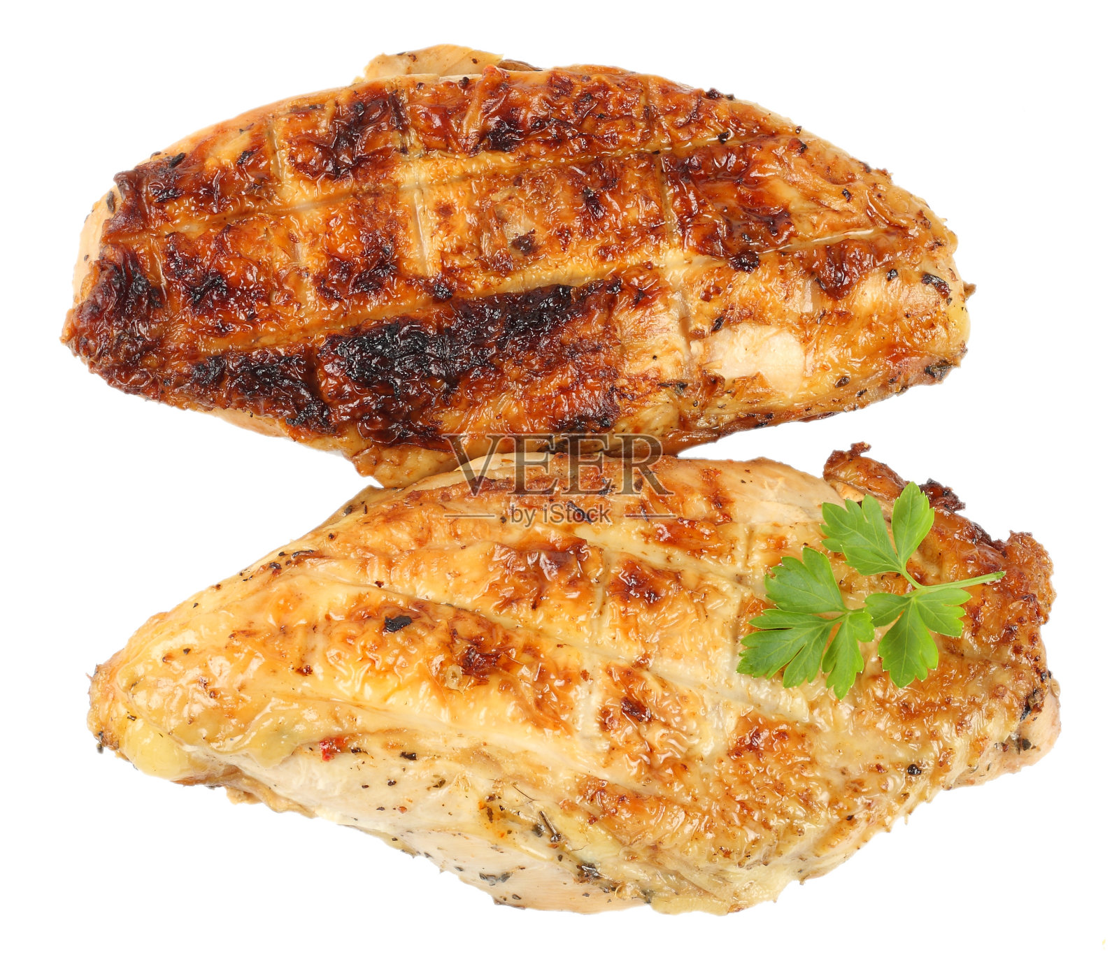 烤鸡柳孤立在白色背景照片摄影图片