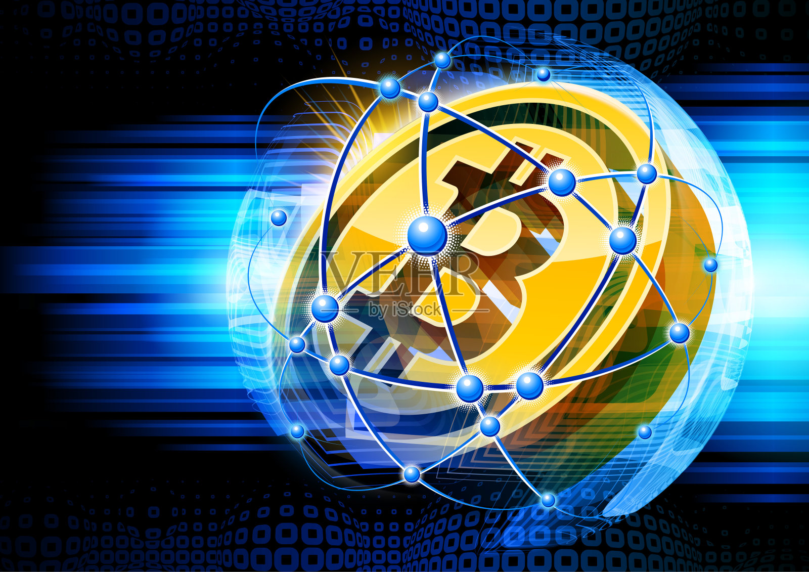 全球金融比特币插画图片素材