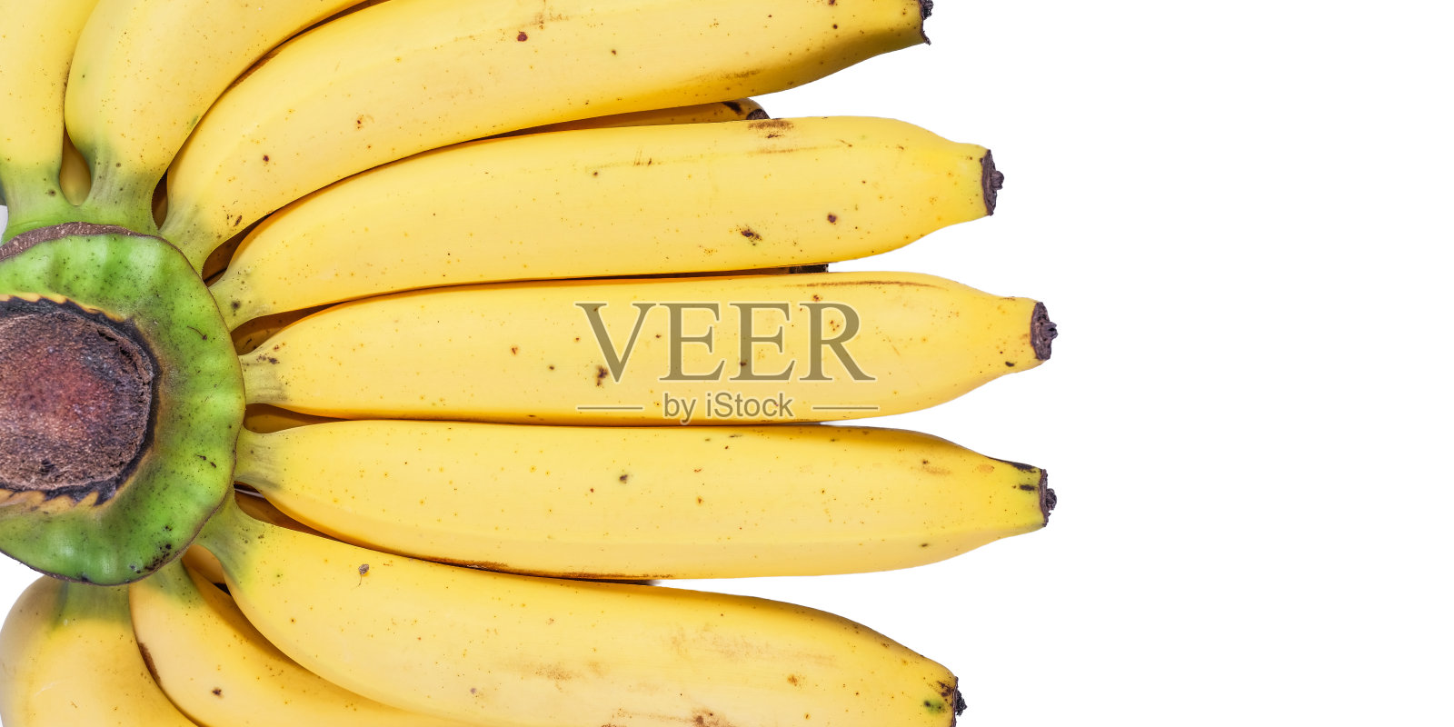 在白色背景上分离的香蕉。照片摄影图片