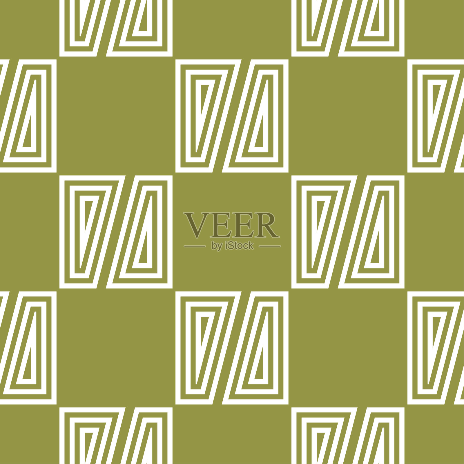 橄榄绿和白色的几何点缀。无缝模式插画图片素材