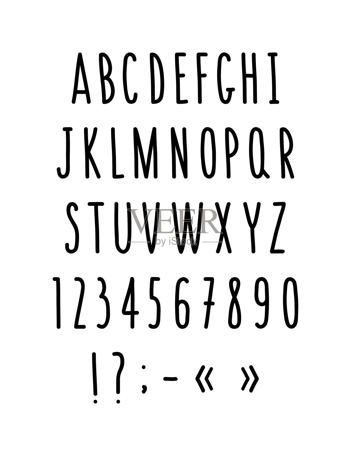 字母表大写字母绘制插画图片素材