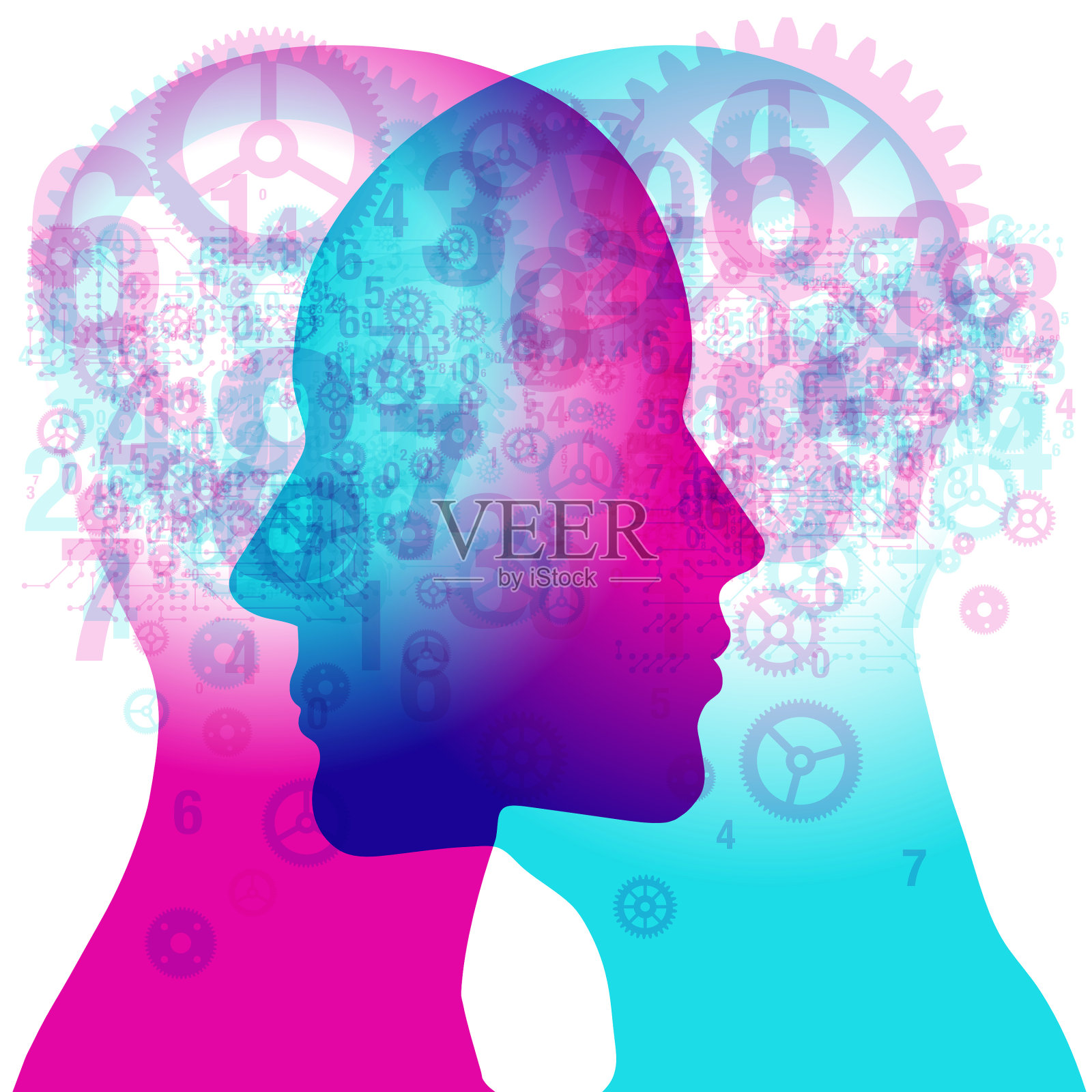 性别档案覆盖-概念插画图片素材