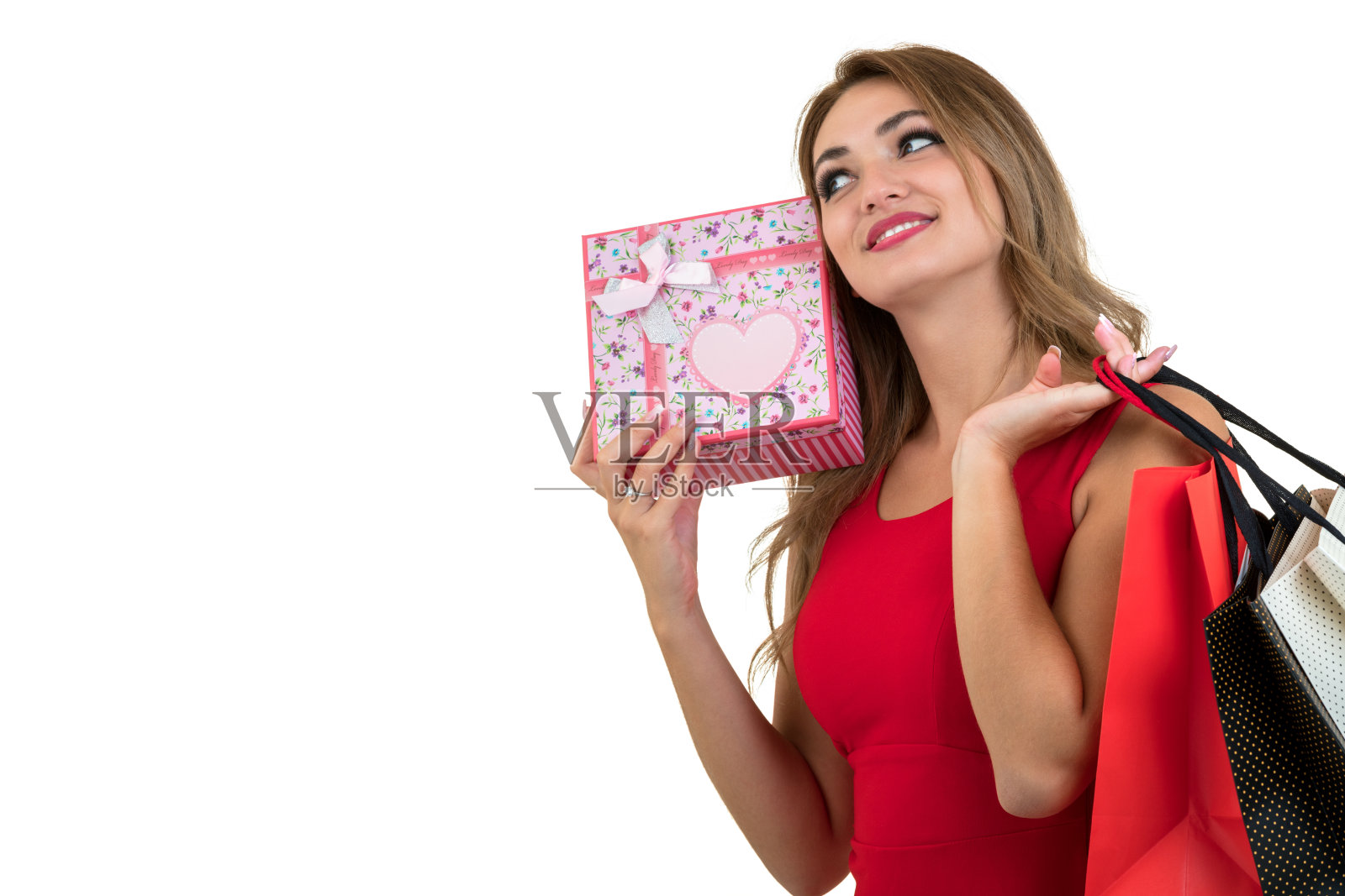 有很多购物袋的漂亮女人照片摄影图片