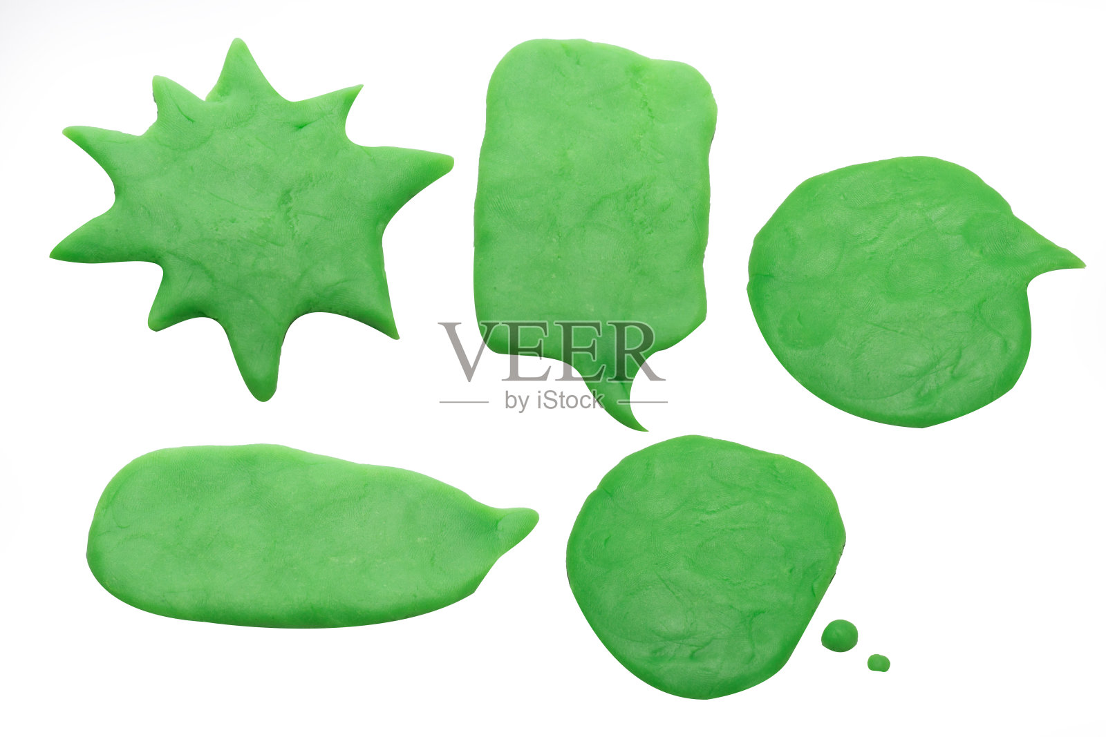 白色背景上的气球聊天橡皮泥图像。照片摄影图片