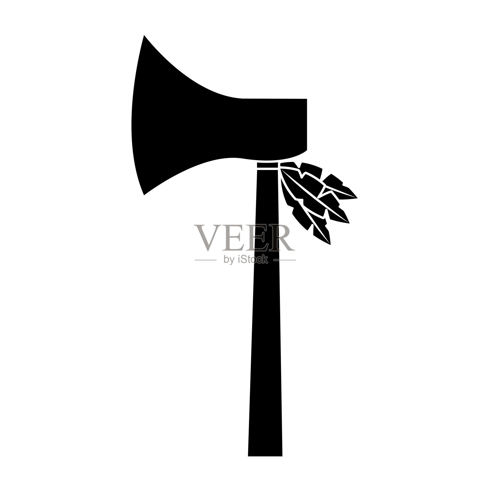 斧头是美国土著印第安人的武器设计元素图片