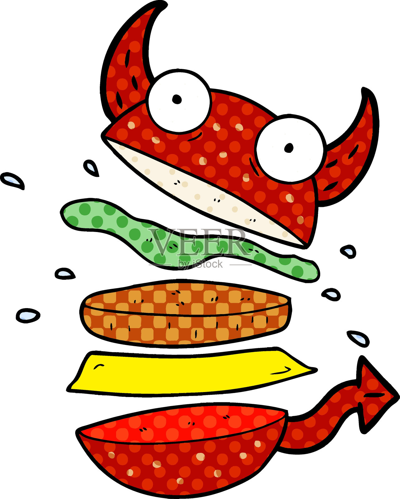 卡通神奇汉堡设计元素图片