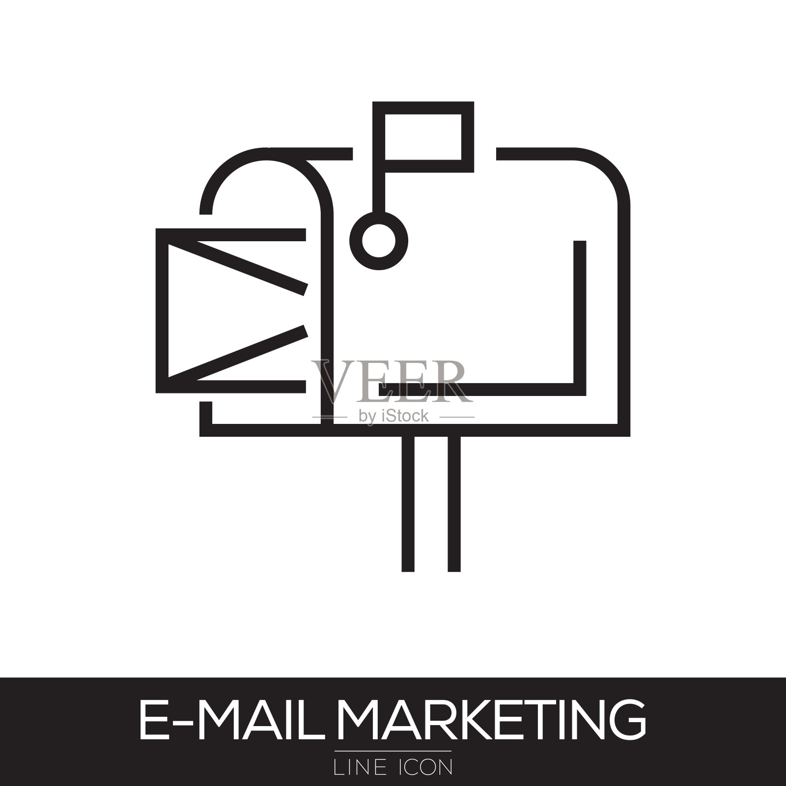 电子邮件营销线图标插画图片素材